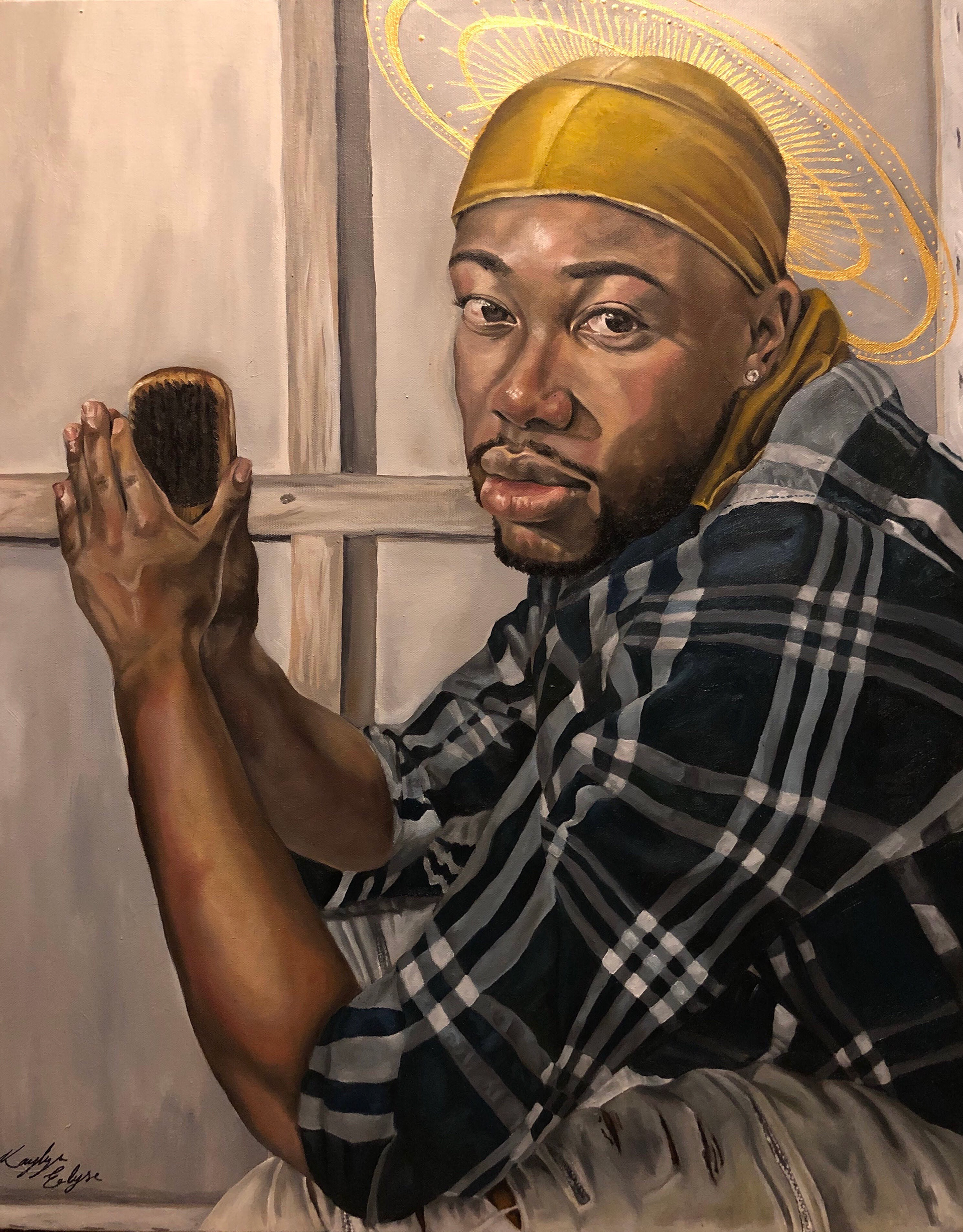"Kendrick", 30" x 24", oil and acrylic on canvas, 2019, Price Available Upon Request