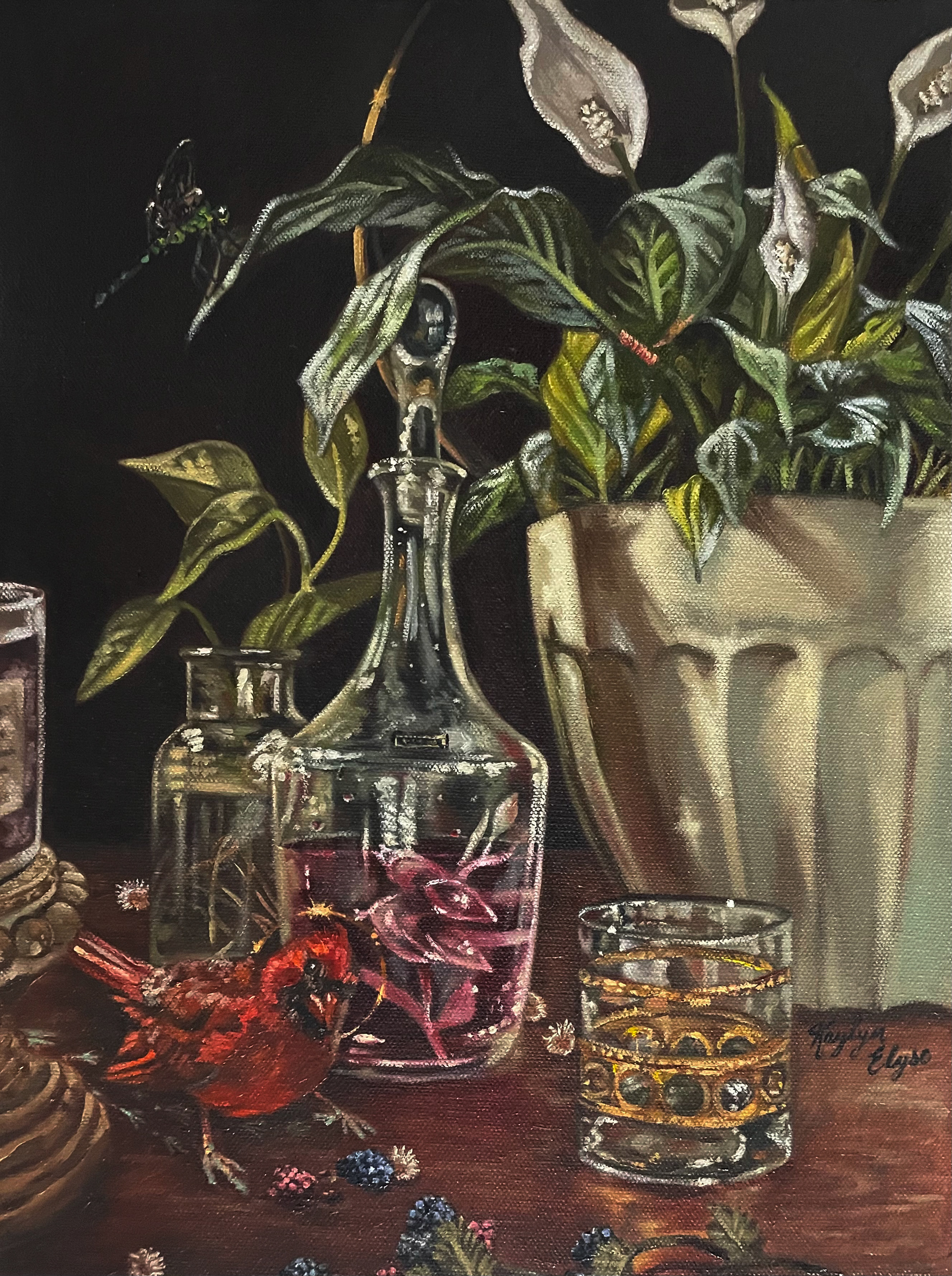 "Libation", oil on canvas, 12" x 16" x 1.5", 2025, Sold