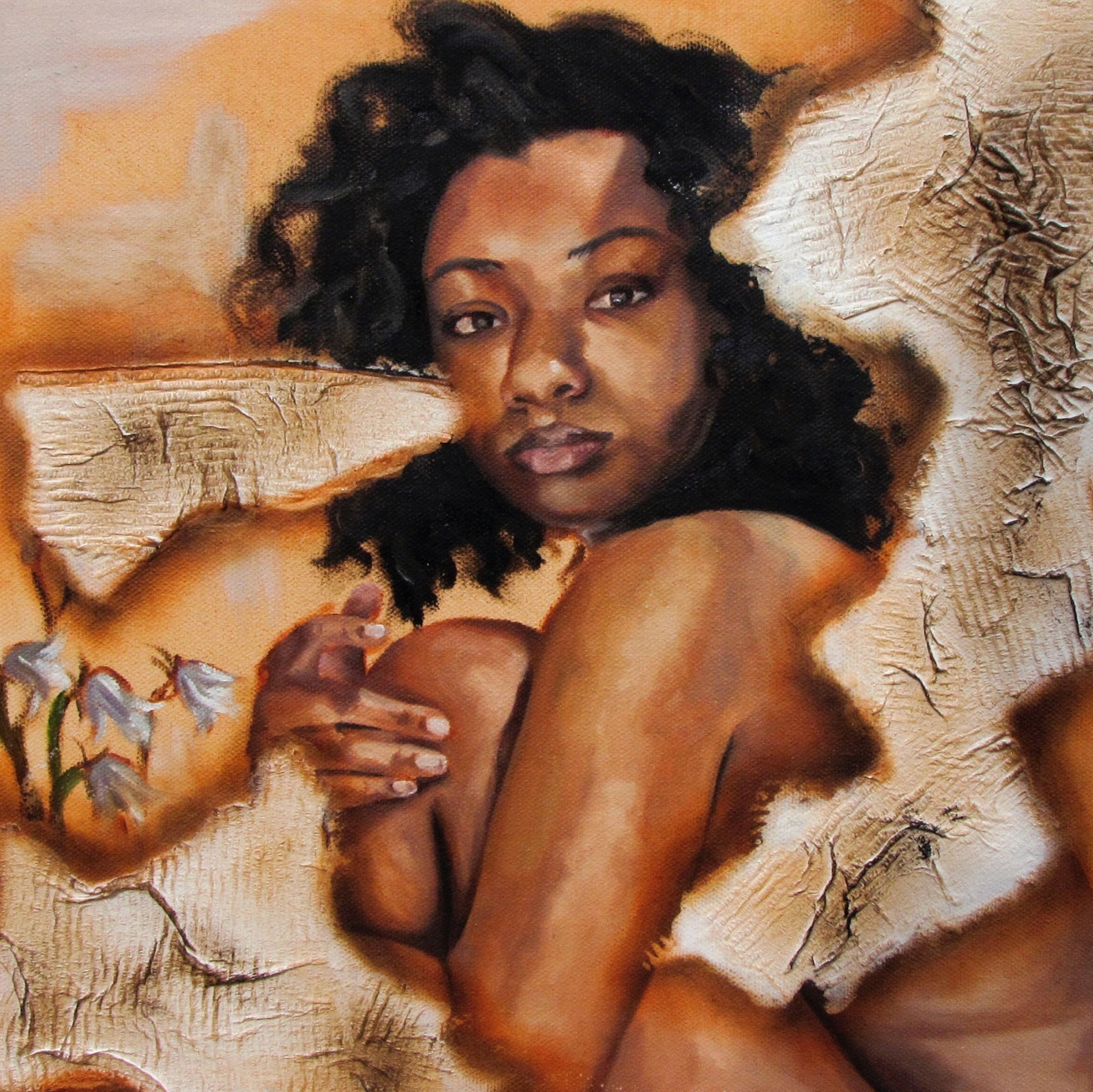 "Susceptible to Scripts (2 of 2)", 24" x 30", oil, paper towel and gesso on canvas, 2020, Sold