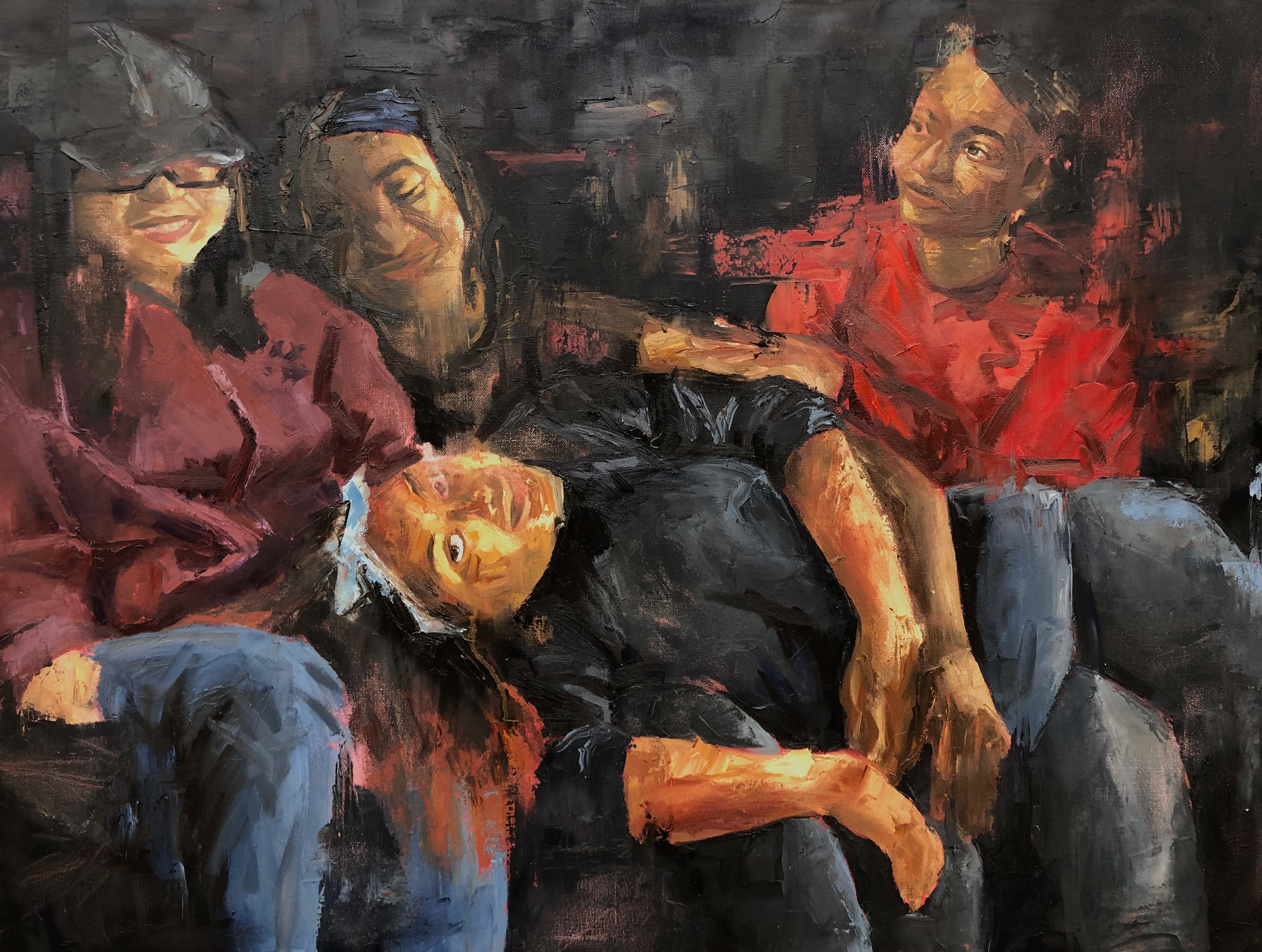 "Fading Faces (Melting Pot)", 30" x 40", oil on canvas, 2020, Sold