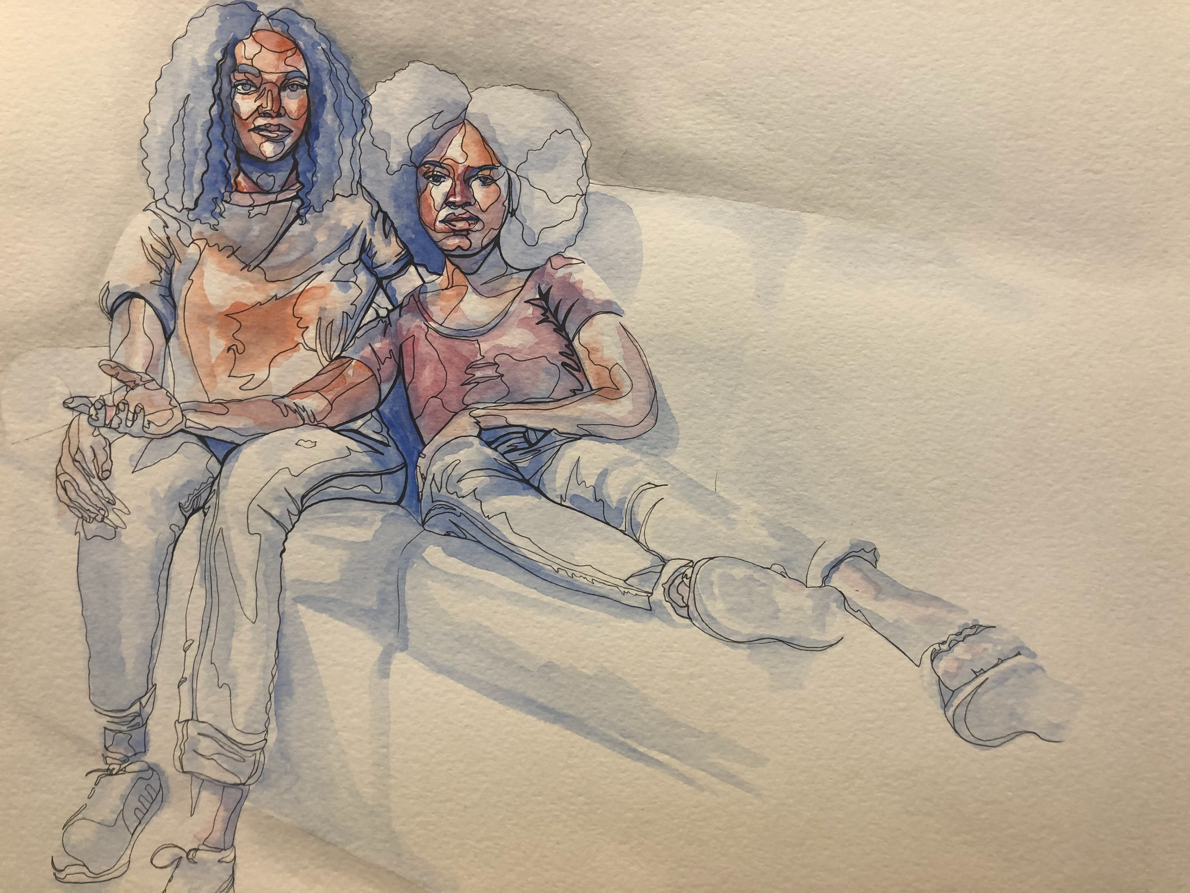 "Not Elgin's Marbles", 14" x 11", watercolor and micron pens on paper, 2020, Not for Sale