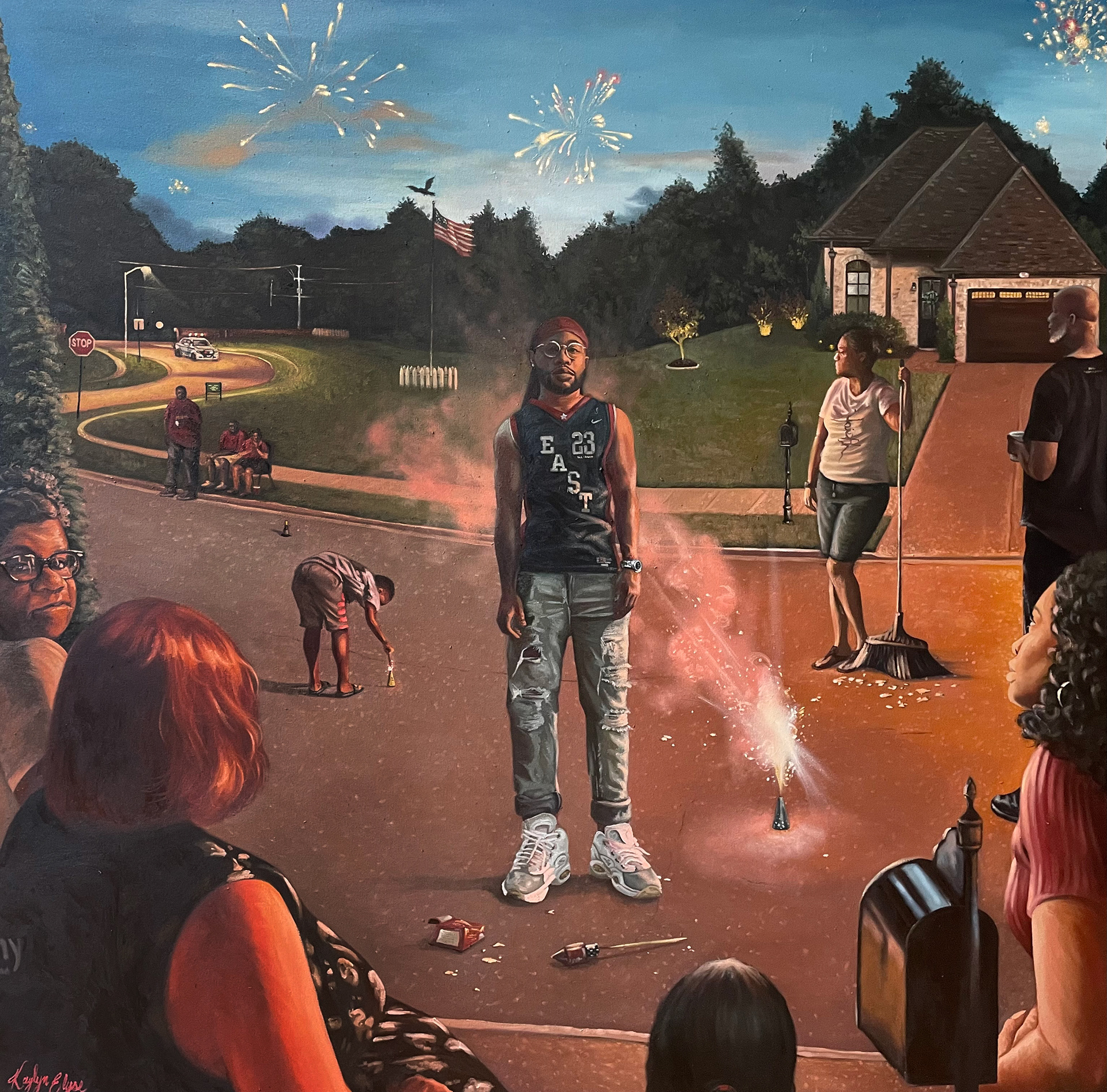 "Light Show in July", oil on canvas, 60" x 60", 2023, Price Available Upon Request