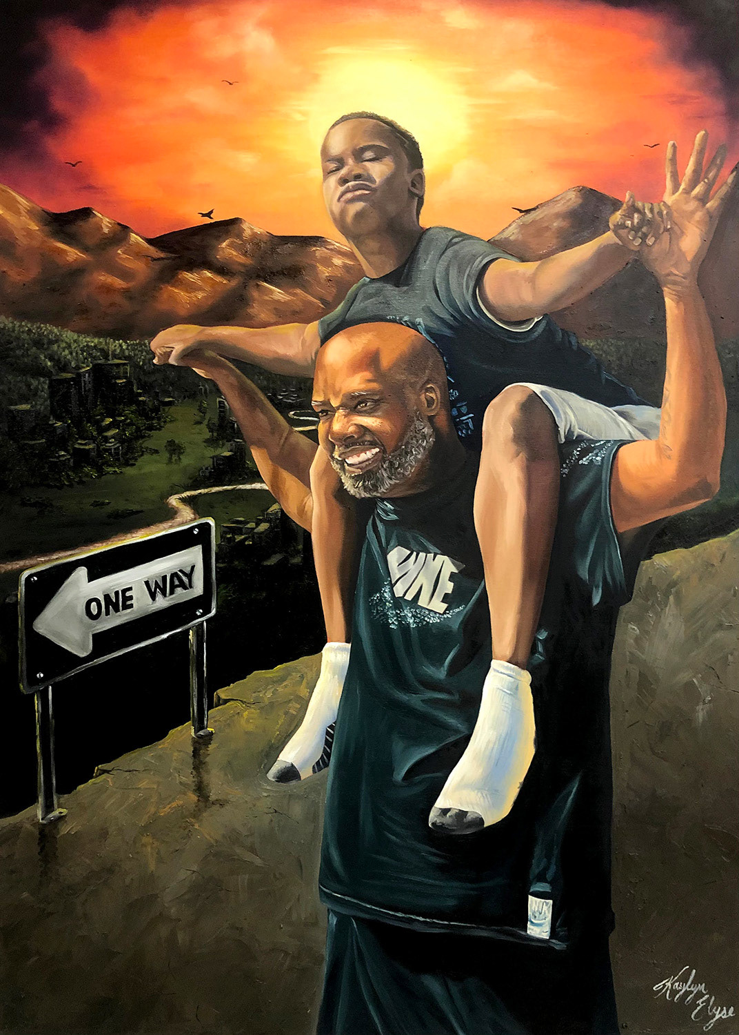 "Forward", 58" x 42", oil on canvas, 2021, Sold
