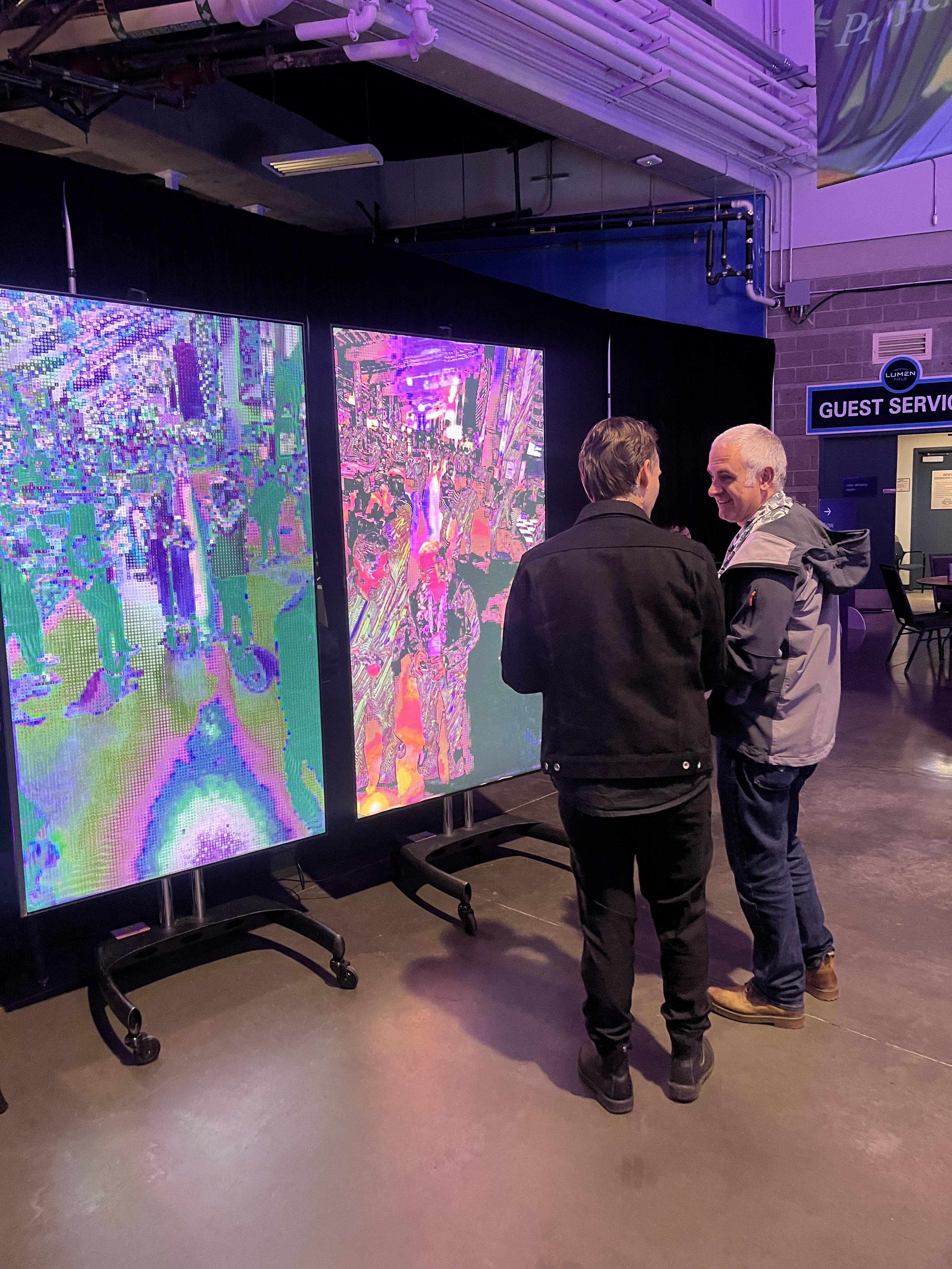 "Magic Mirrors" activation featuring Python-based visualizations that change visual effects in real-time with input from live camera feeds and Xbox controllers