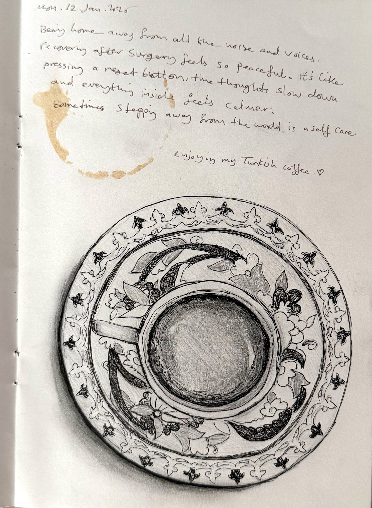 Enjoying my Turkish coffee