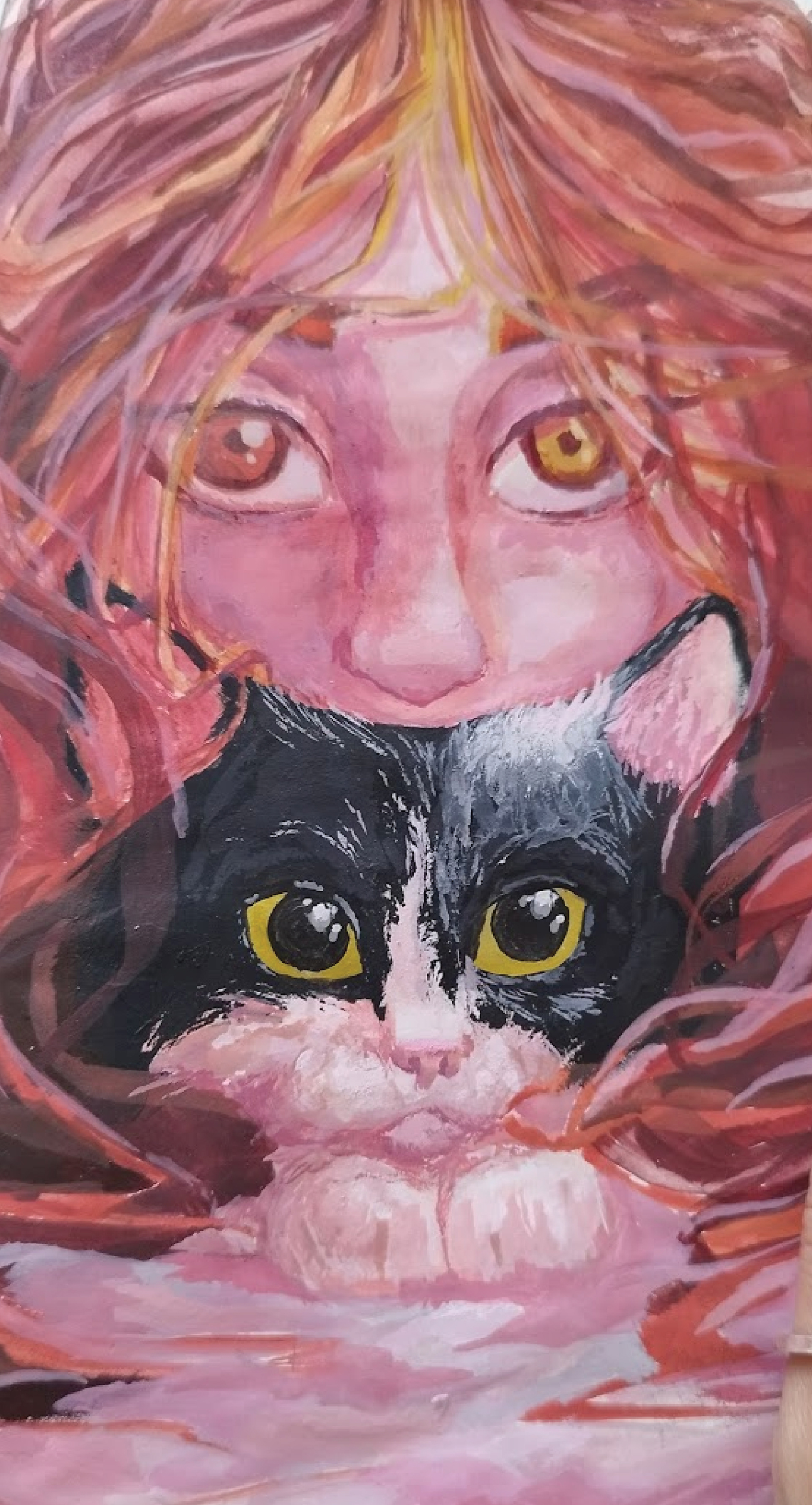 Golden eyes - gouche on paper 14,8x21 cm