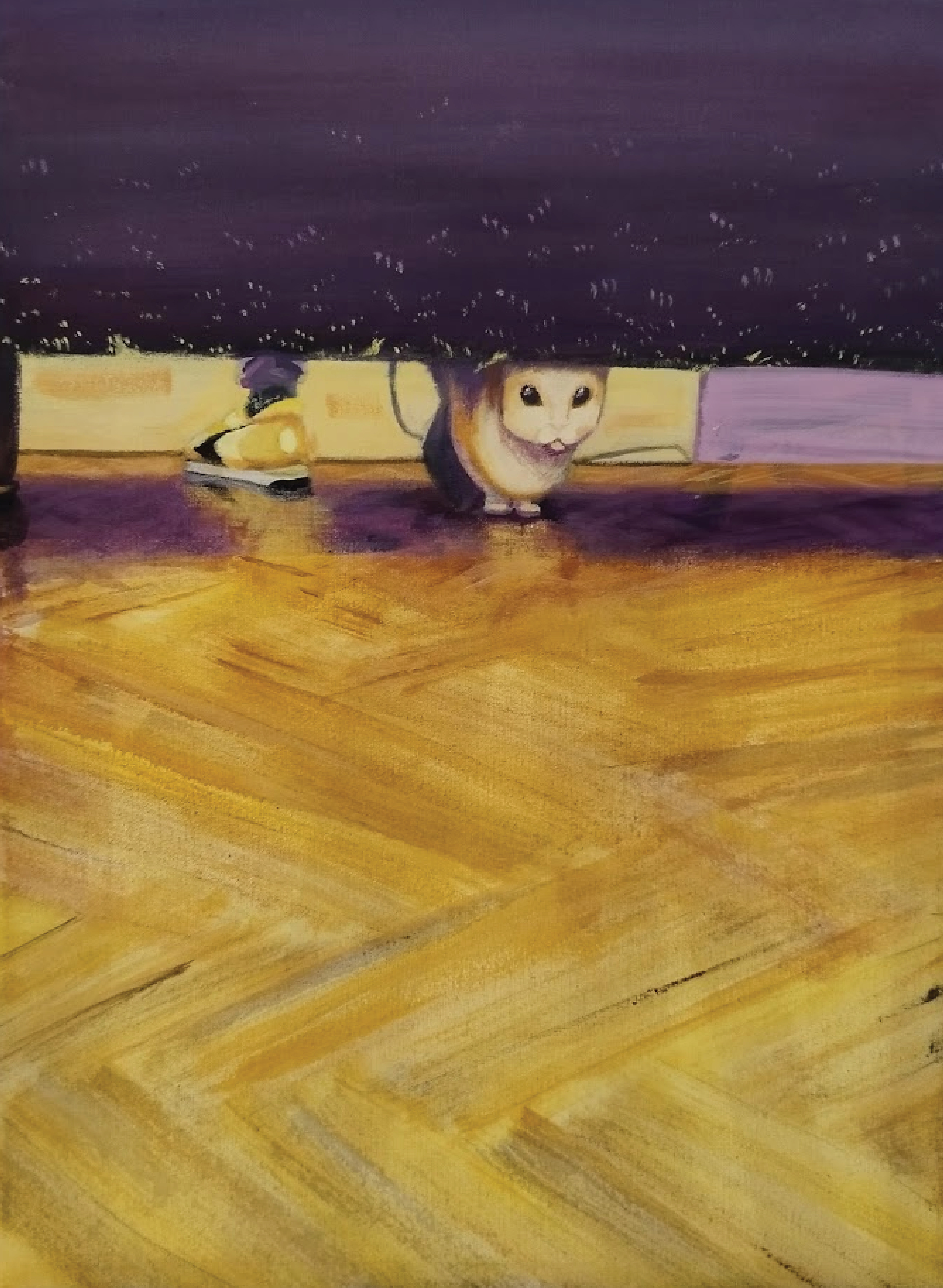 Lurking - acrylic on wood 30x40cm