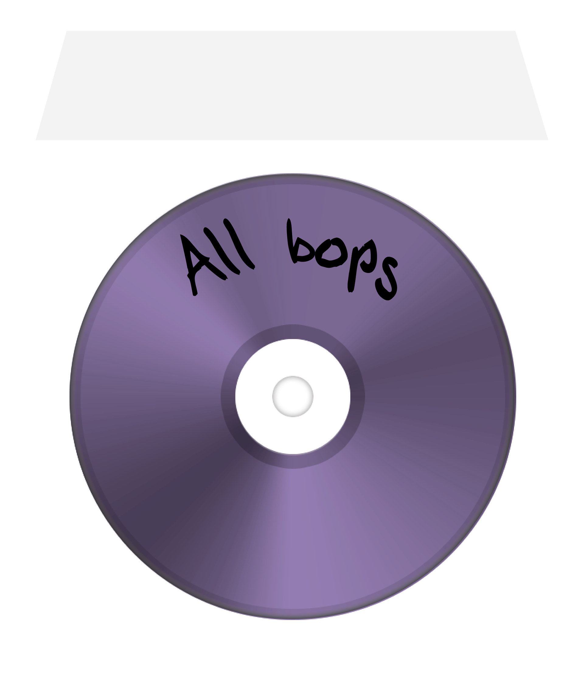 Image of a CD in sleeve labeled "All Bops"