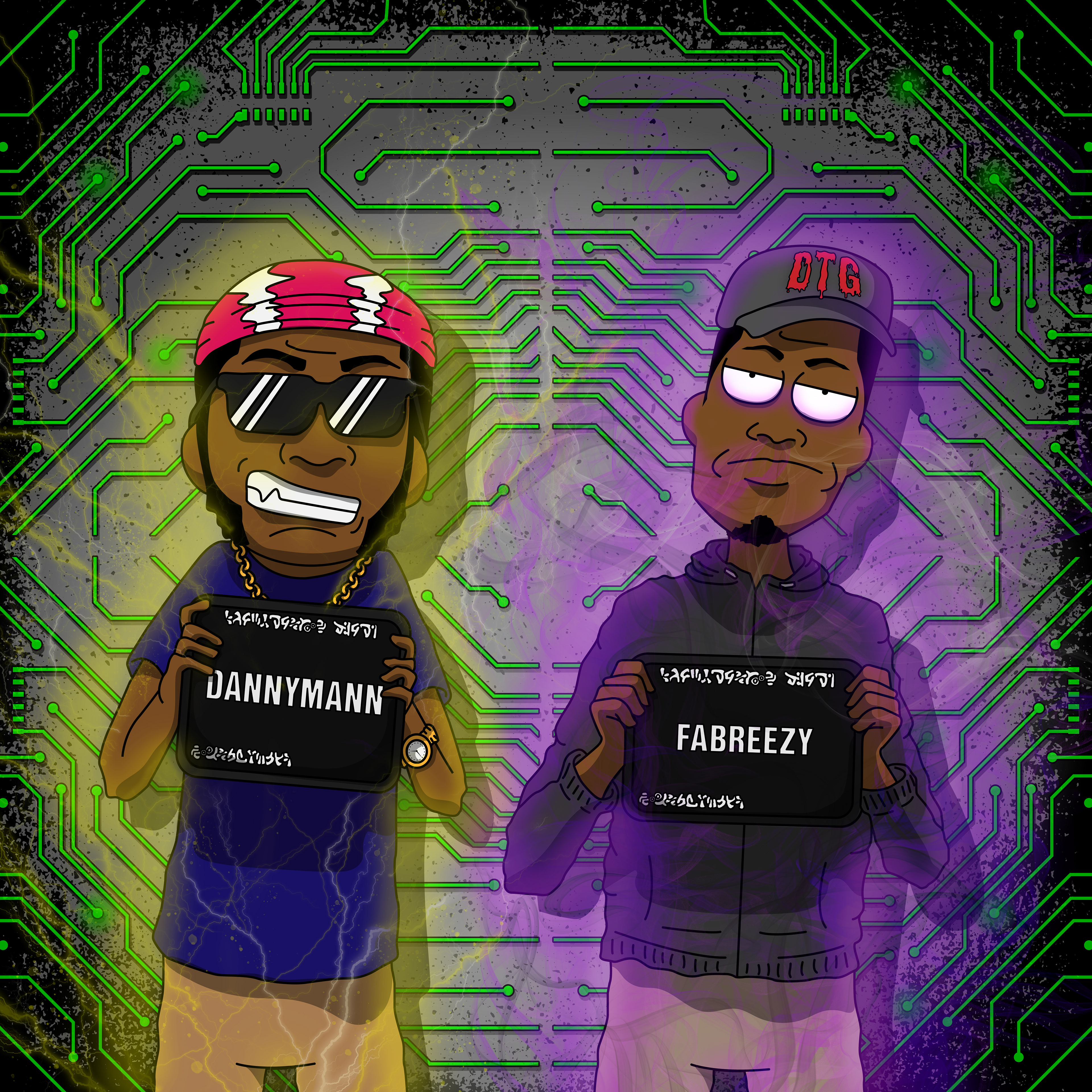 Album Cover Illustration in style of Rick and Morty