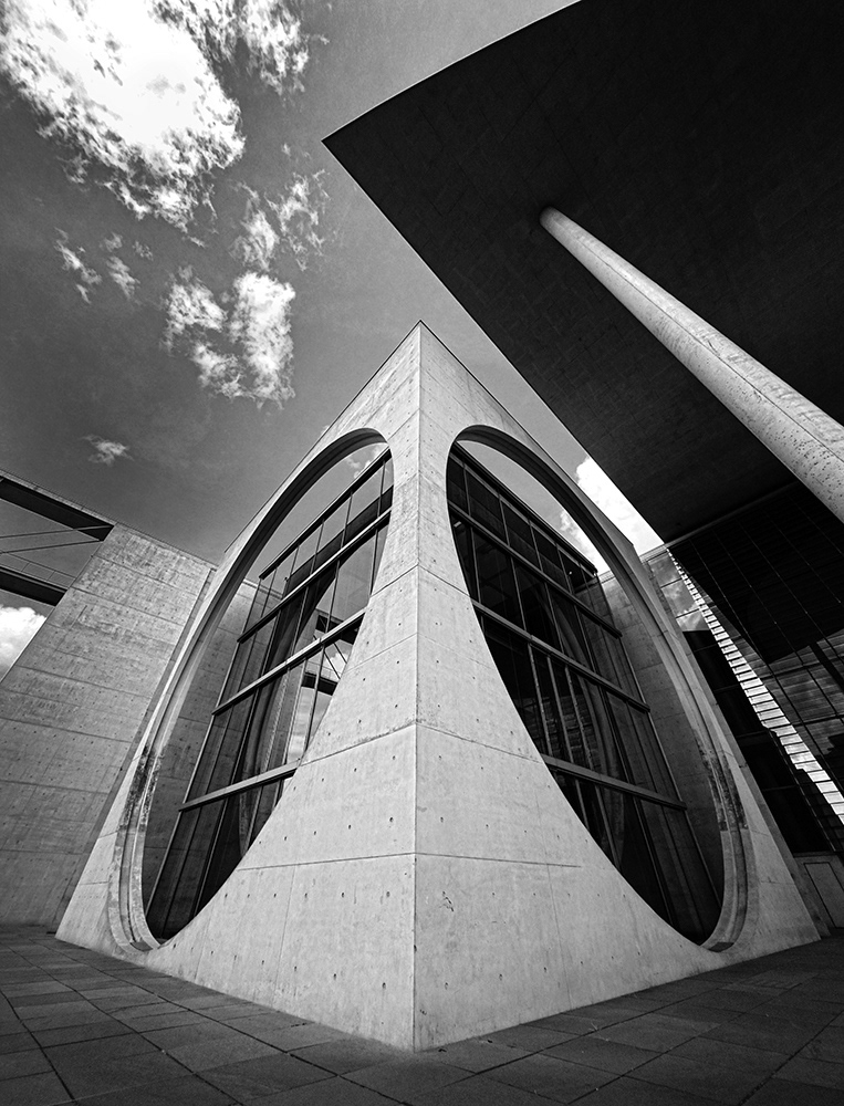 Black and white photograph of the Marie-Elisabeth-Lüders-Haus - Berlin - Germany