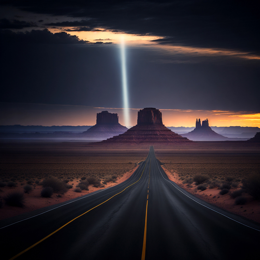 Extraterrestrial highway in the desert