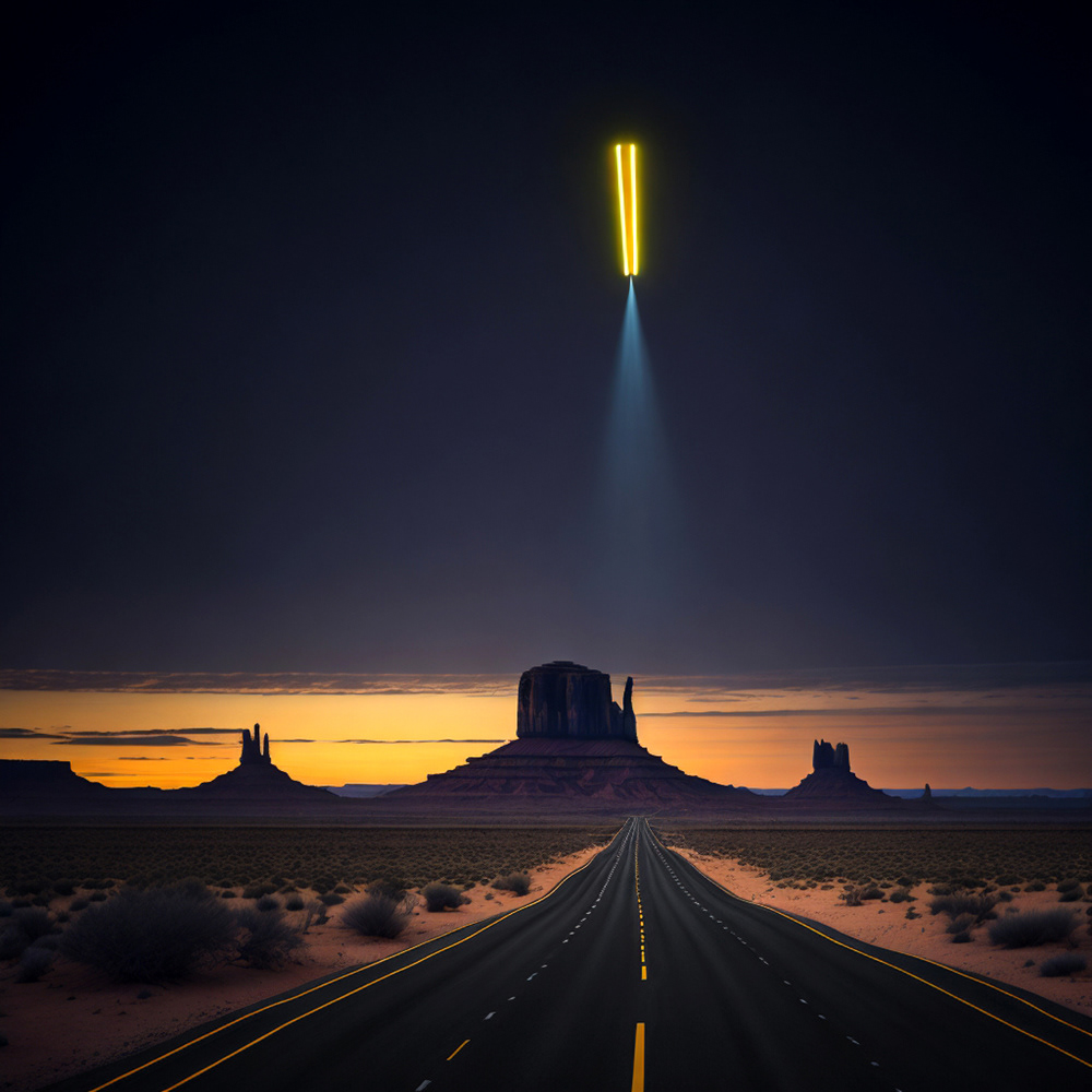 Extraterrestrial highway in the desert