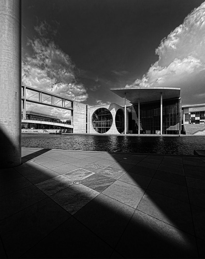 Black and white photograph of the Marie-Elisabeth-Lüders-Haus - Berlin - Germany