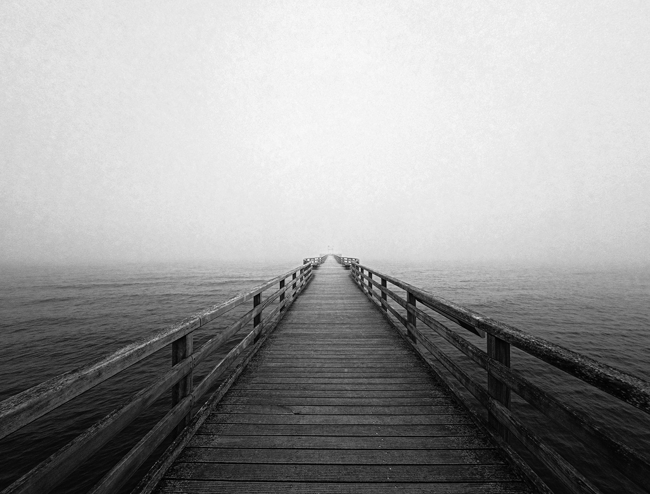 Black and white photograph of the seebrucker Schöneberg, Germany