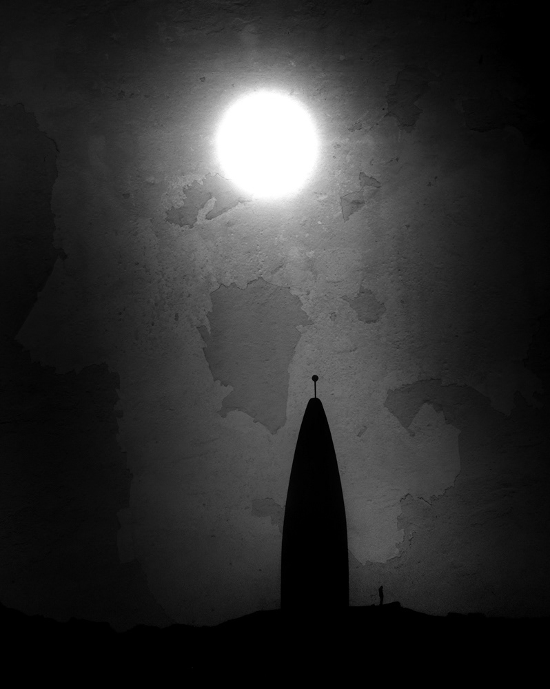 Black and white photograph of Beacon and Sun - Baltimore - Ireland