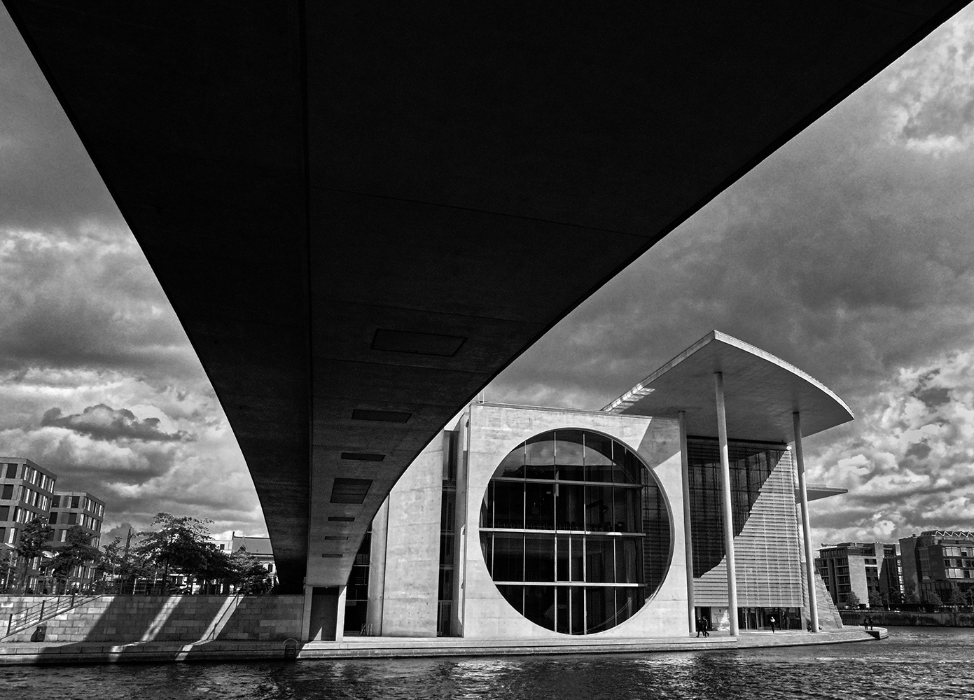 Black and white photograph of the Marie-Elisabeth-Lüders-Haus - Berlin - Germany