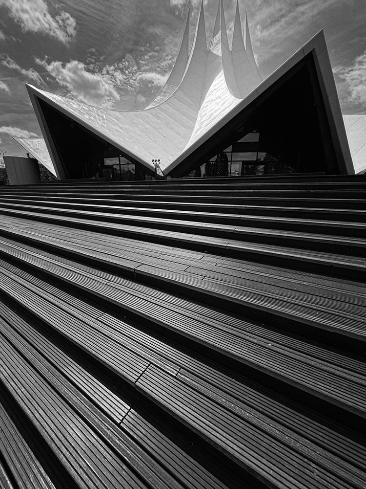 Black and white photograph of the Tempodrom - Berlin - Germany