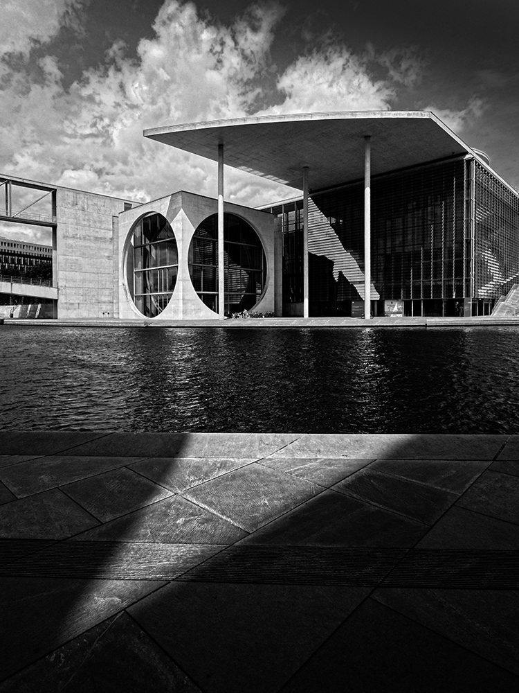 Black and white photograph of the Marie-Elisabeth-Lüders-Haus - Berlin - Germany