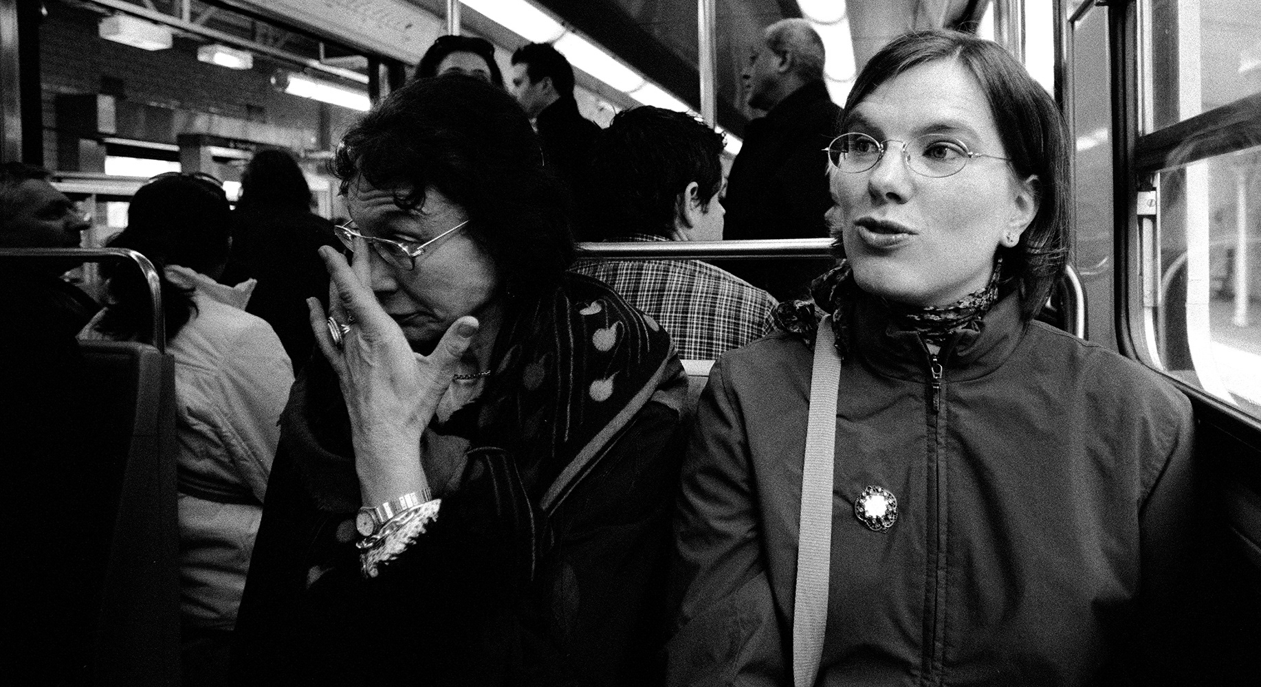 Commuters traveling the Metro in Paris.