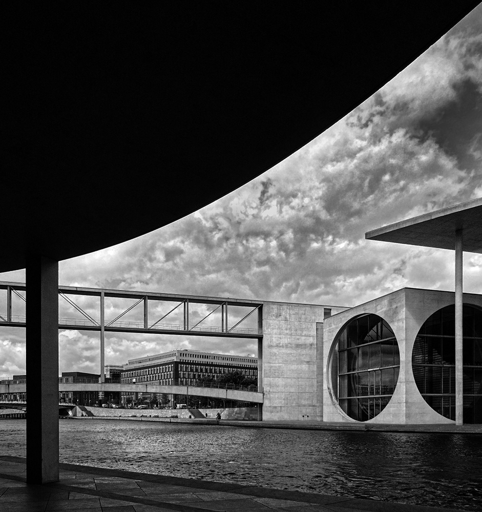 Black and white photograph of the Marie-Elisabeth-Lüders-Haus - Berlin - Germany