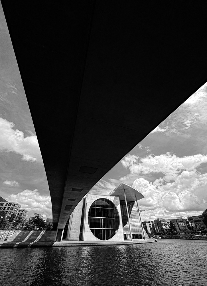 Black and white photograph of the Marie-Elisabeth-Lüders-Haus - Berlin - Germany