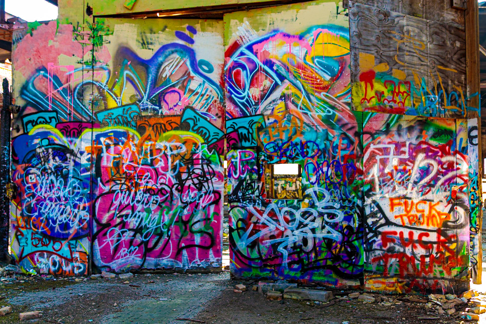 A wall of graffiti