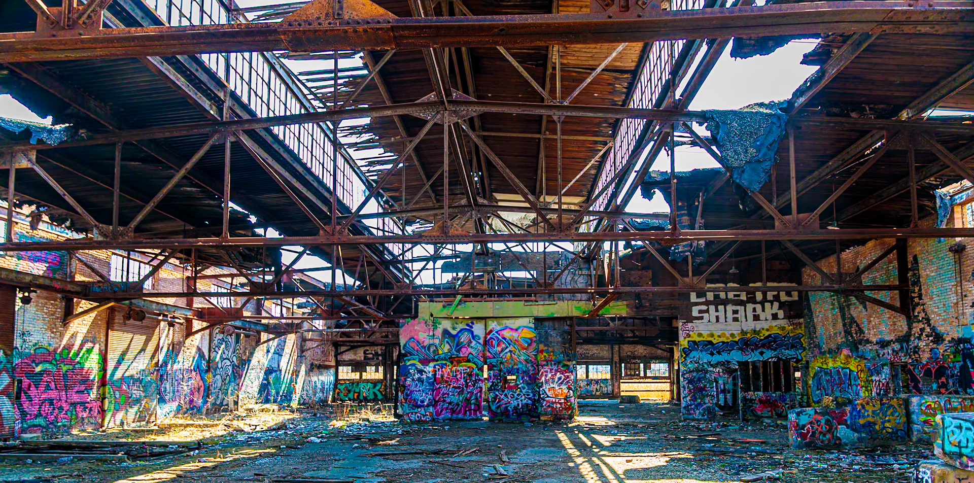 A decaying abandoned factory