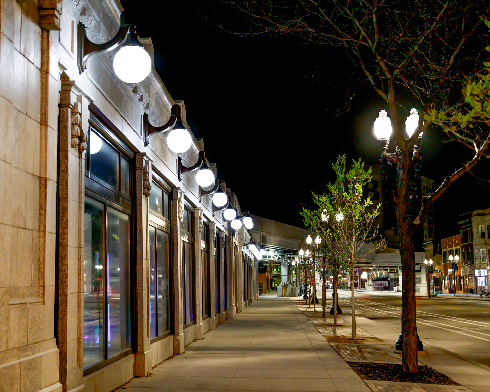 Glowing lights in Uptown