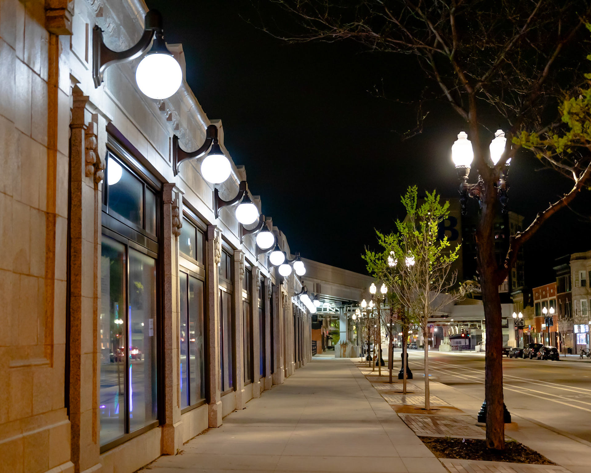 Glowing lights in Uptown