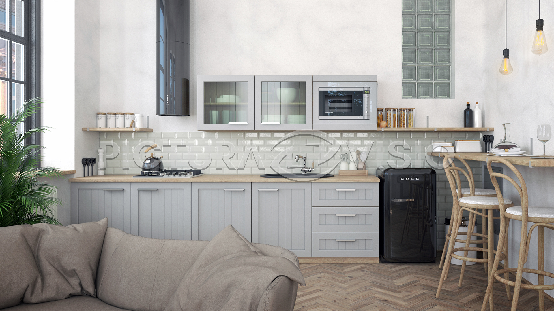 Vizualizace kuchyně - Praha 7