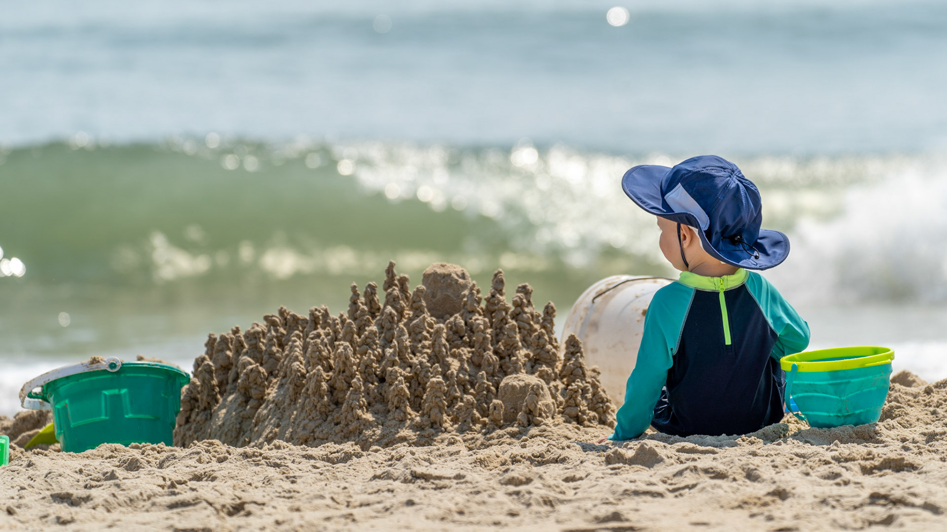 My youngest enjoy the beach.