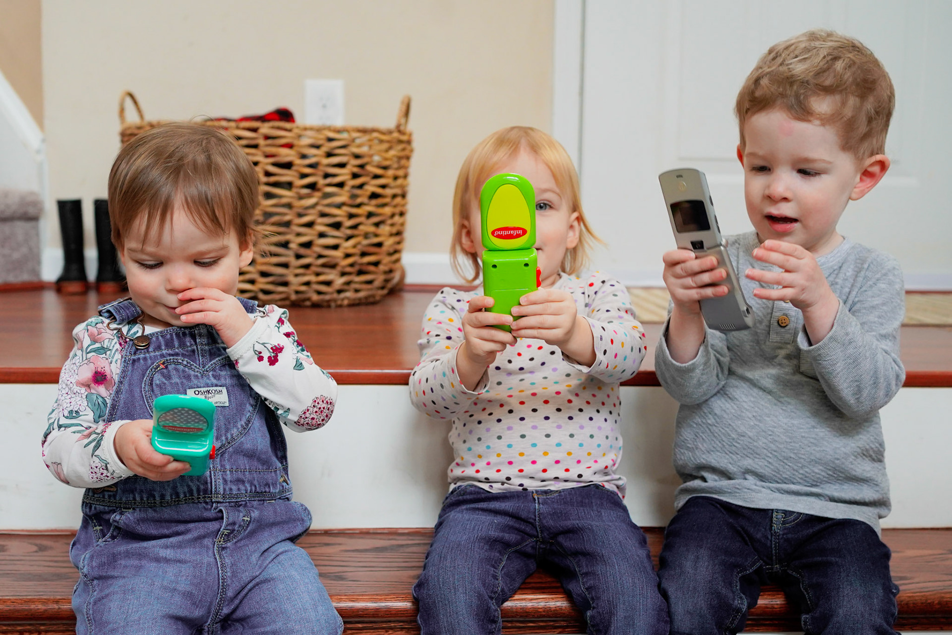 My son and his cousins keeping in touch with their friends.