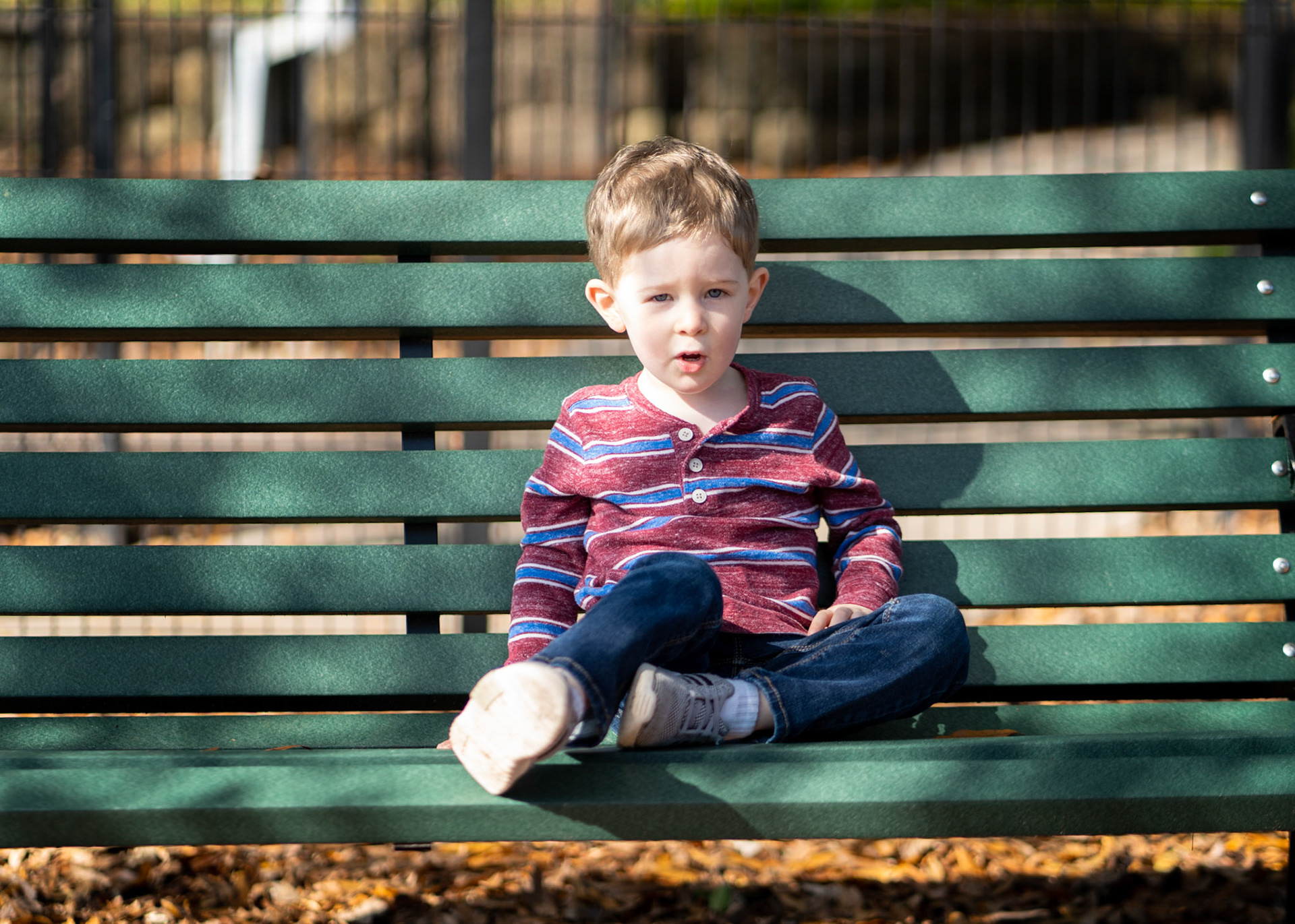 Color photography delights me, and I love the colors and lines in this portrait of my son. 