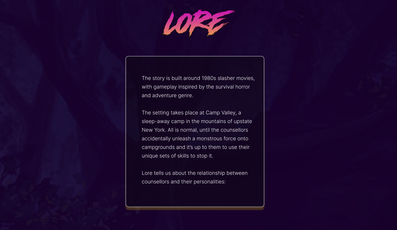 Ginele tanis camp nightmare ui ux game design concept