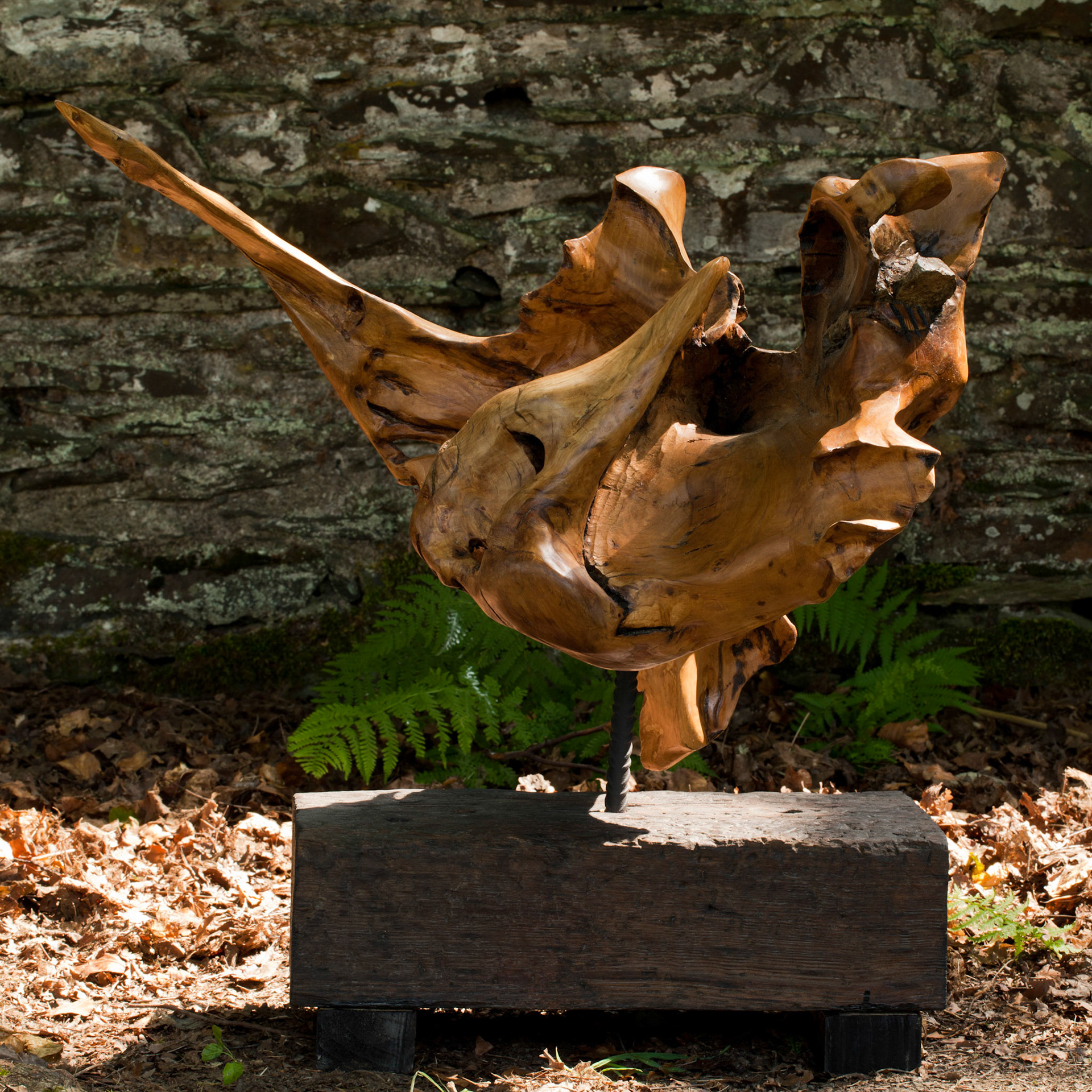 Goose - 84hx74ww40d (cm). Oak with natural stone insertion, finished in Danish Oil.