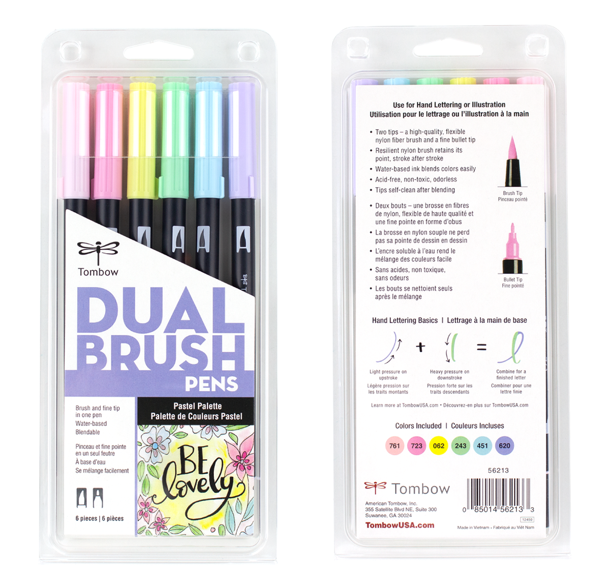 6pk Dual Brush Pen Art Markers Pastel Palette - Tombow