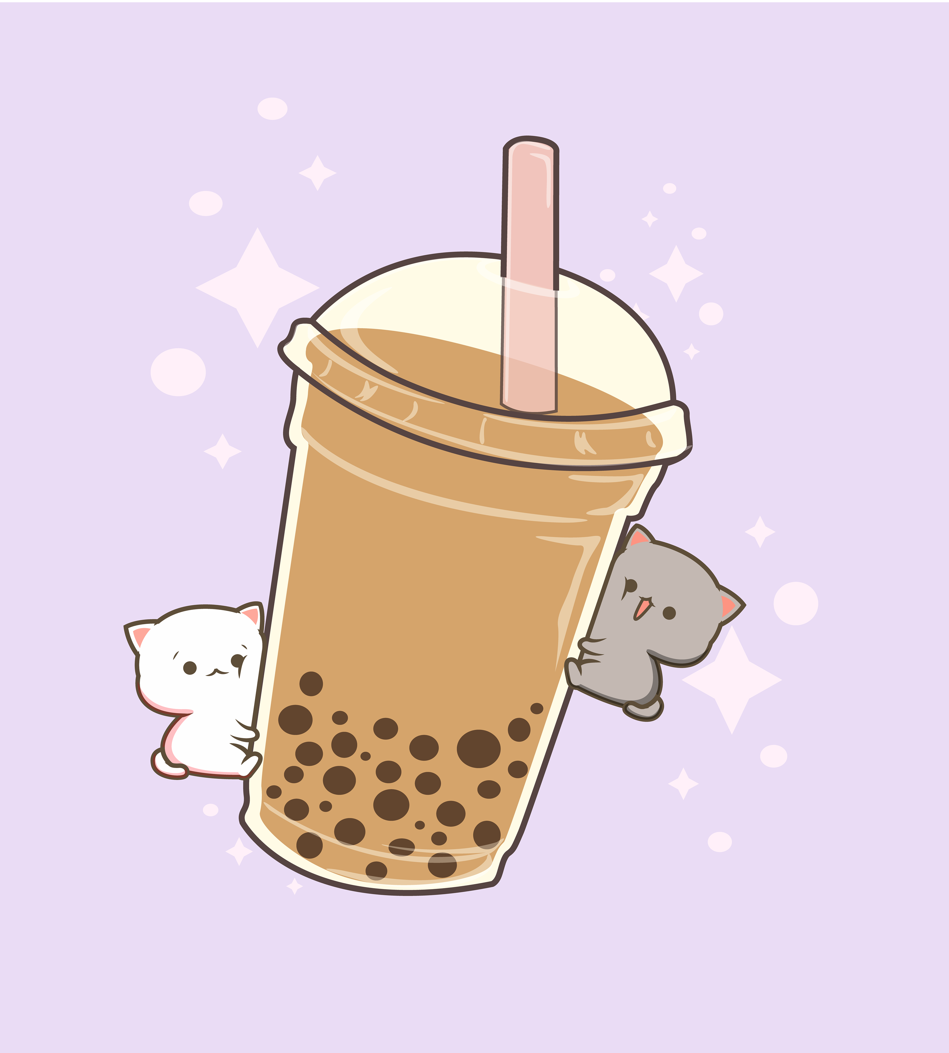 Boba tea with kittens