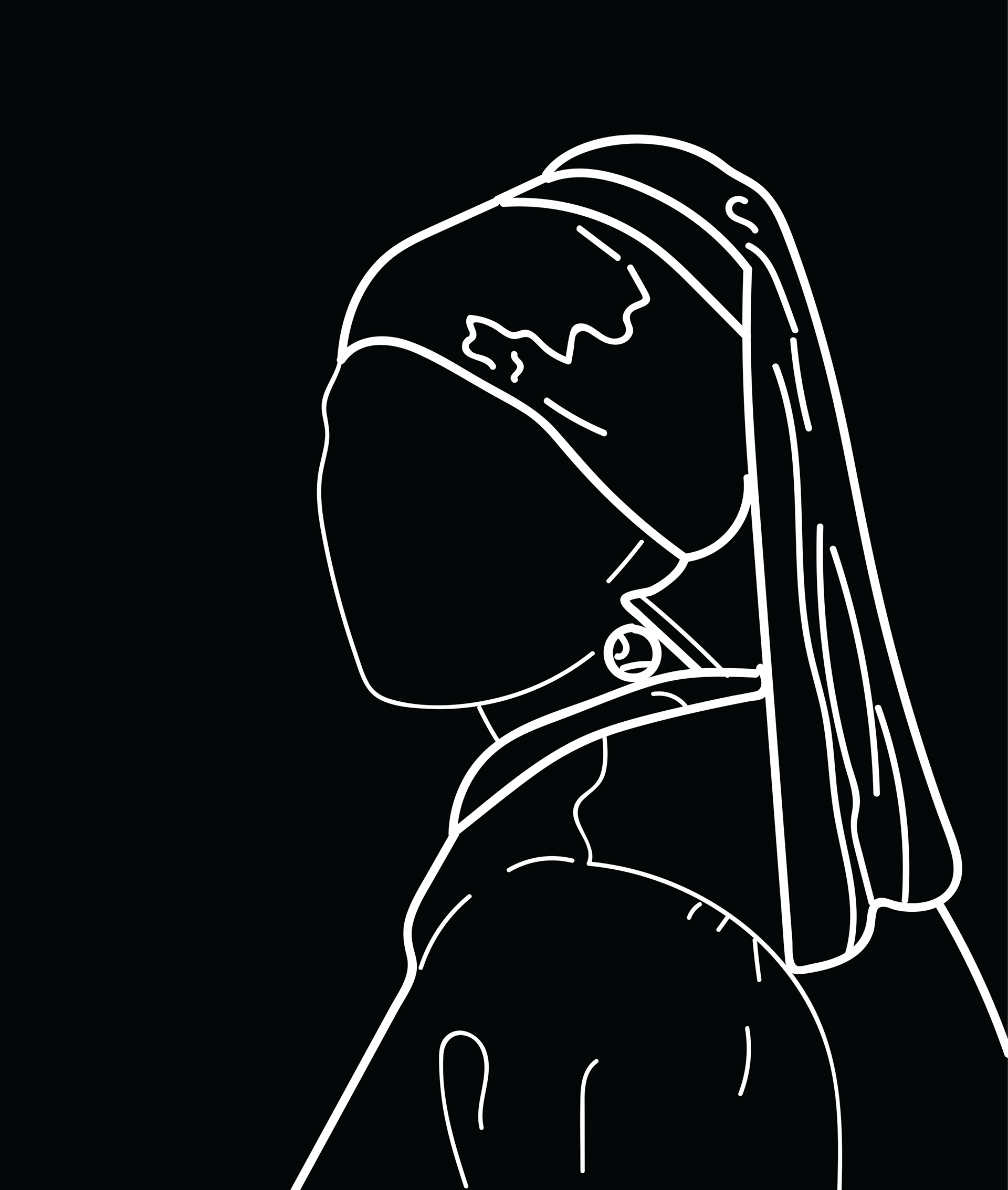 Reimagining of Girl with a Pearl Earring by Johannes Vermeer