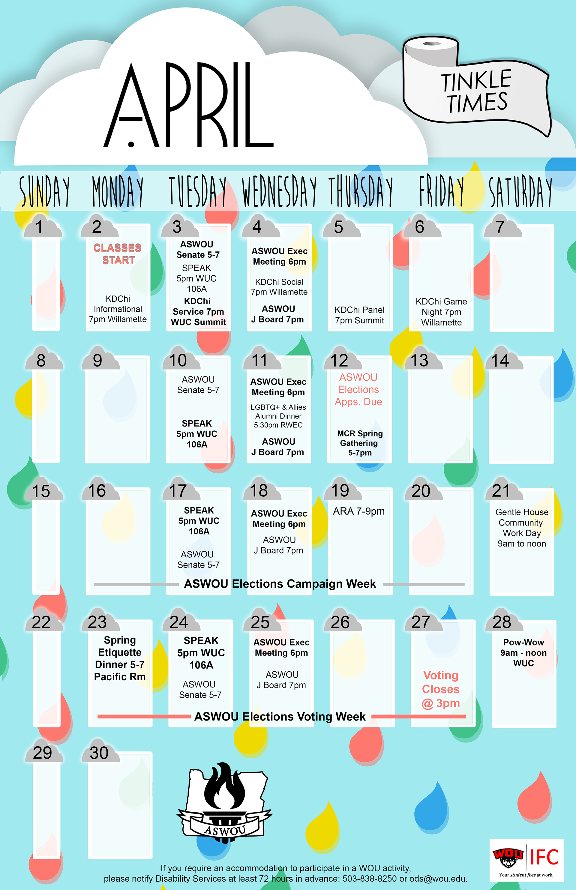 The Tinkle Times is a monthly calendar hung in bathroom stalls.