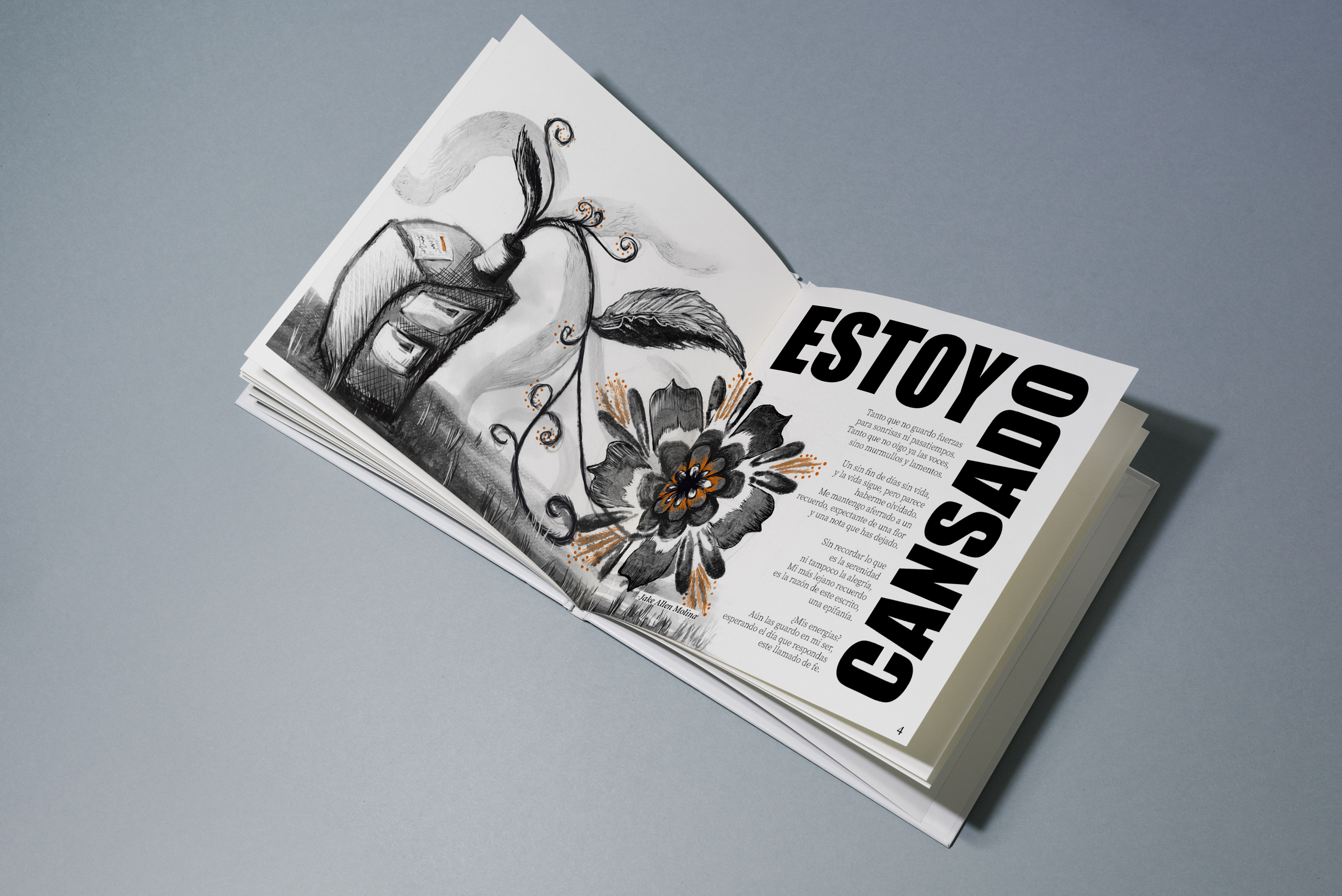 Diseño editorial e ilustración de fanzine de poesía colectiva