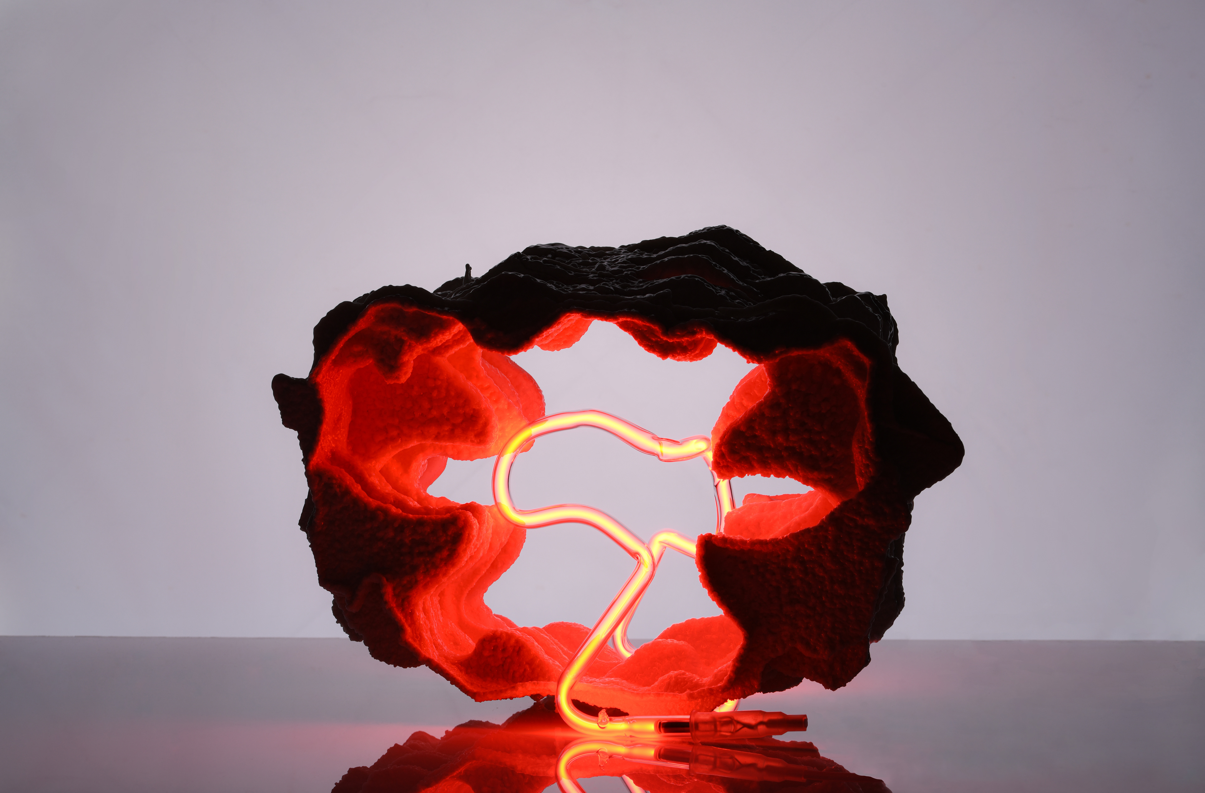 Red Salt 34 x 20 x 18 cm porcelain glass & neon