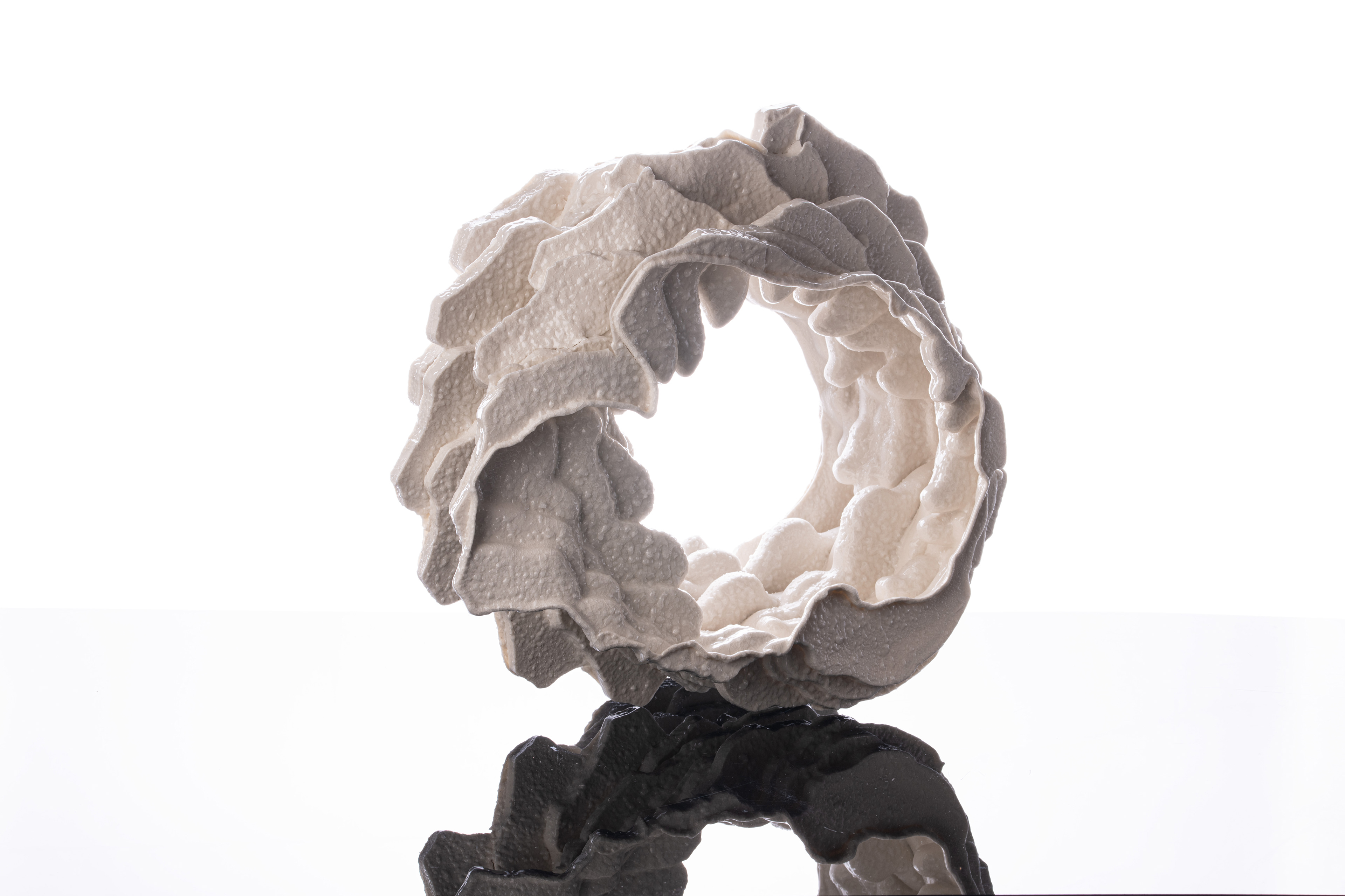Fleur de sel (flower of salt) 33 x 32 x30 cm porcelain & glass