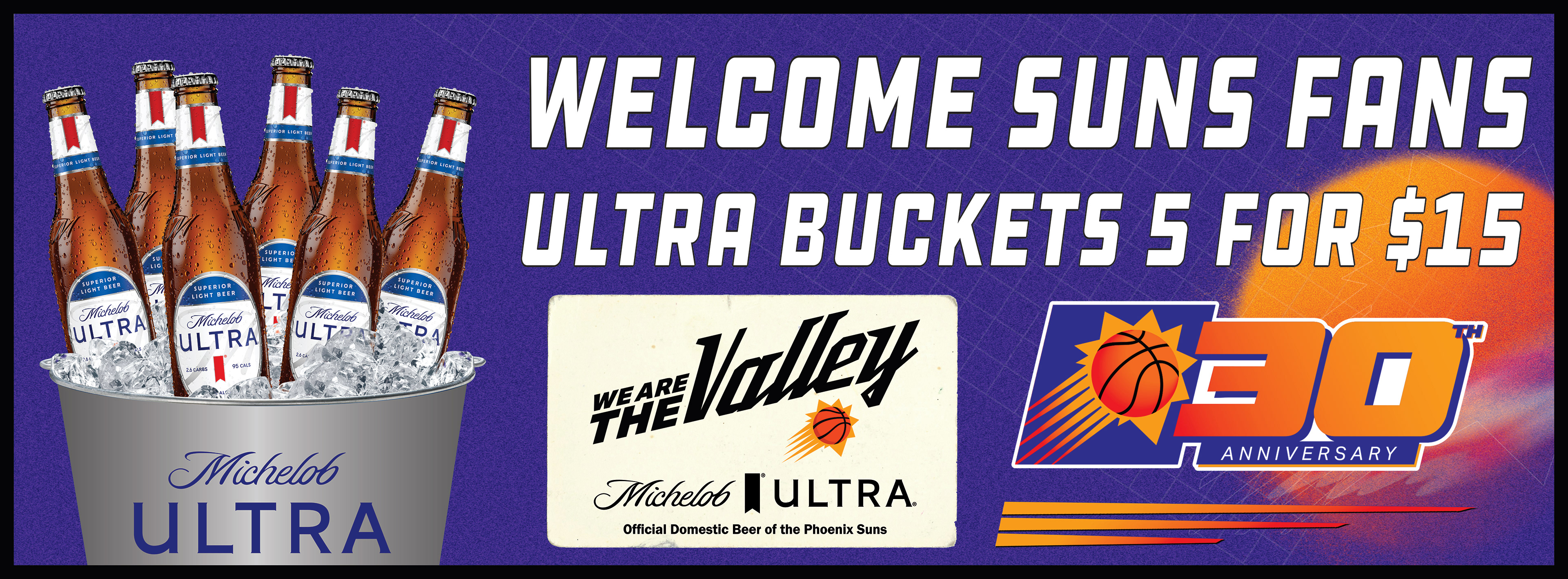 10 ft wide Phoenix Suns + Michelob Banner