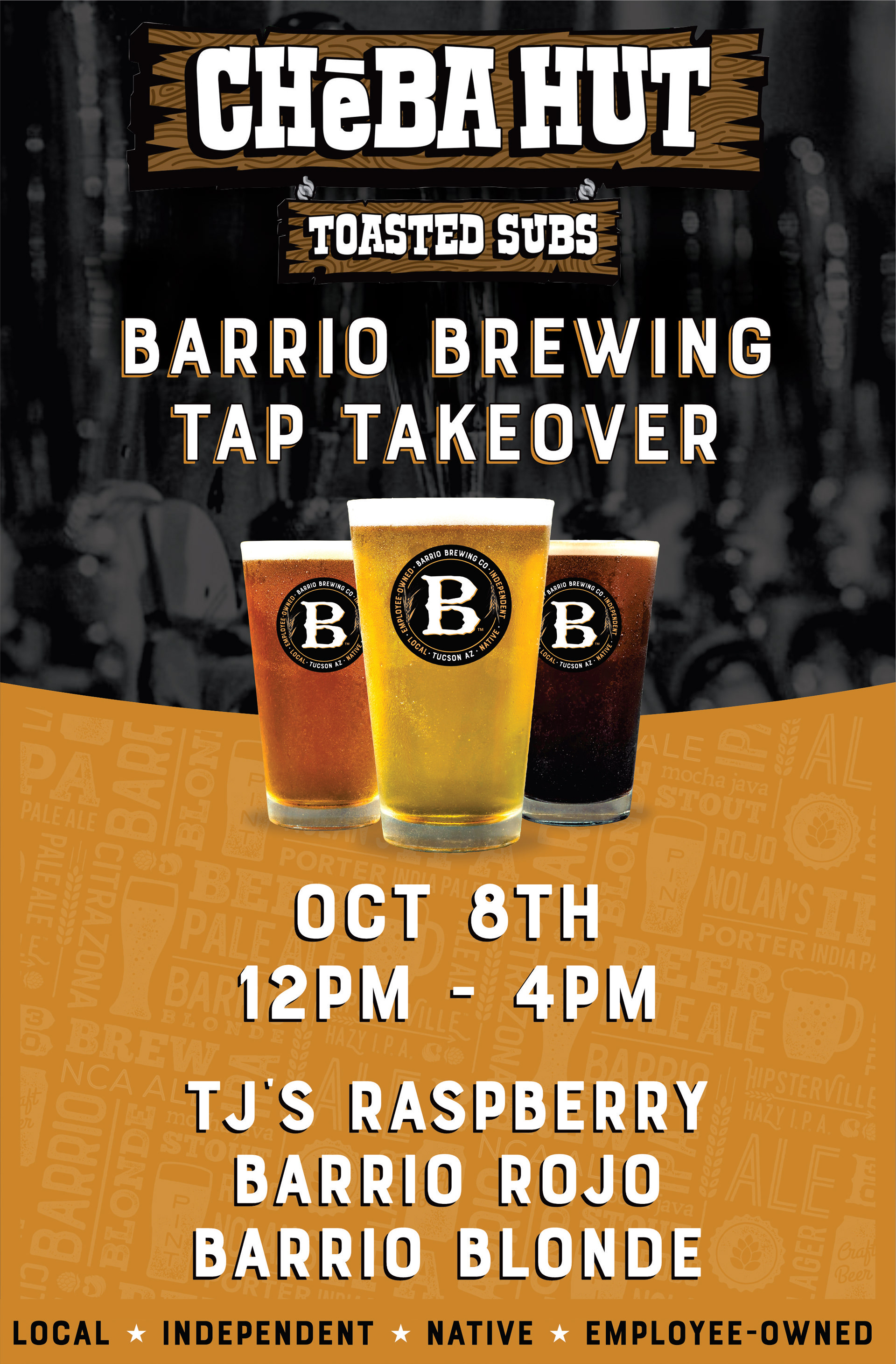 Event Promo for Cheeba Hut and Barrio Brewing