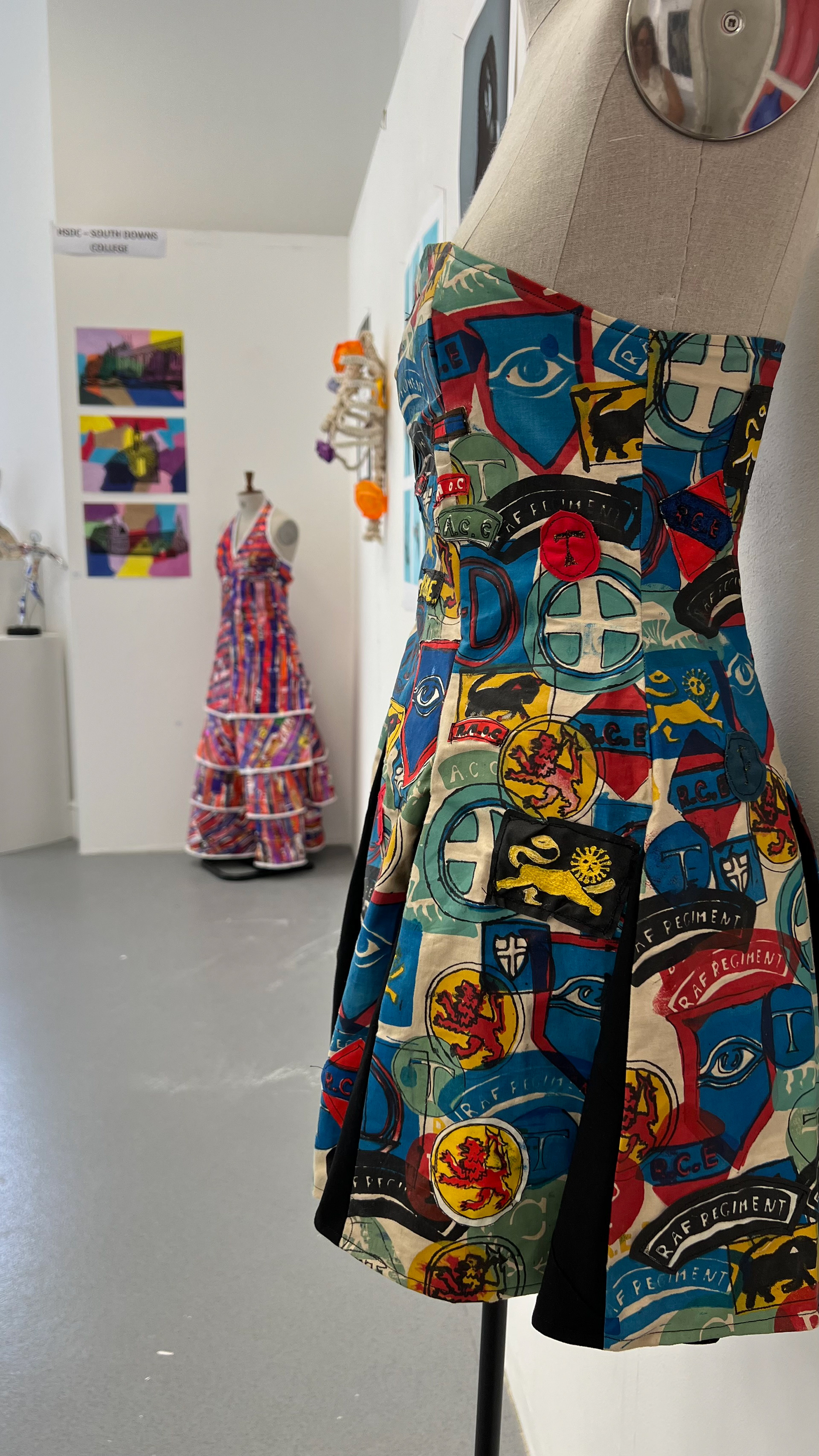 Garment on display at Future Artists Exhibition Chichester University