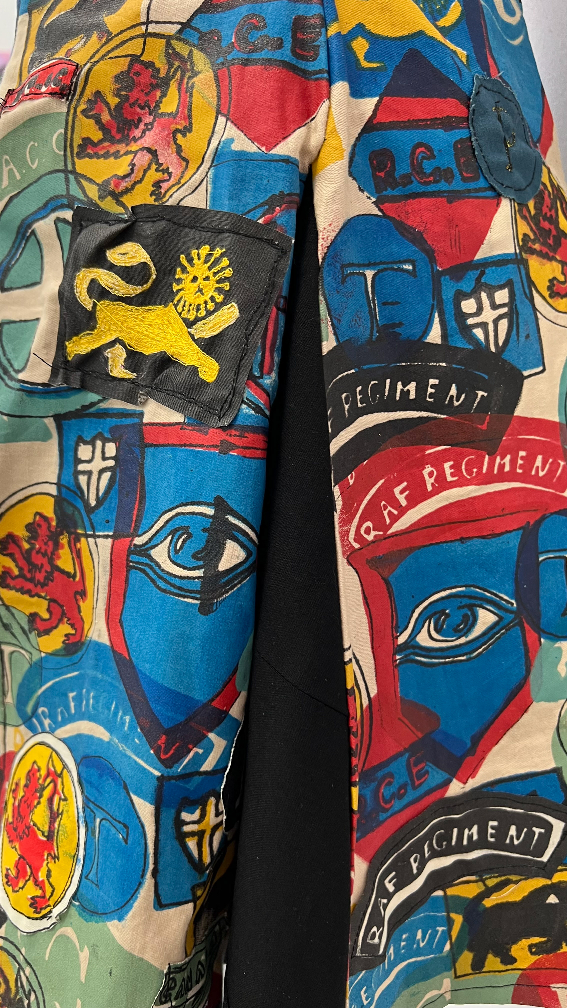 Screen print and machine embroidery