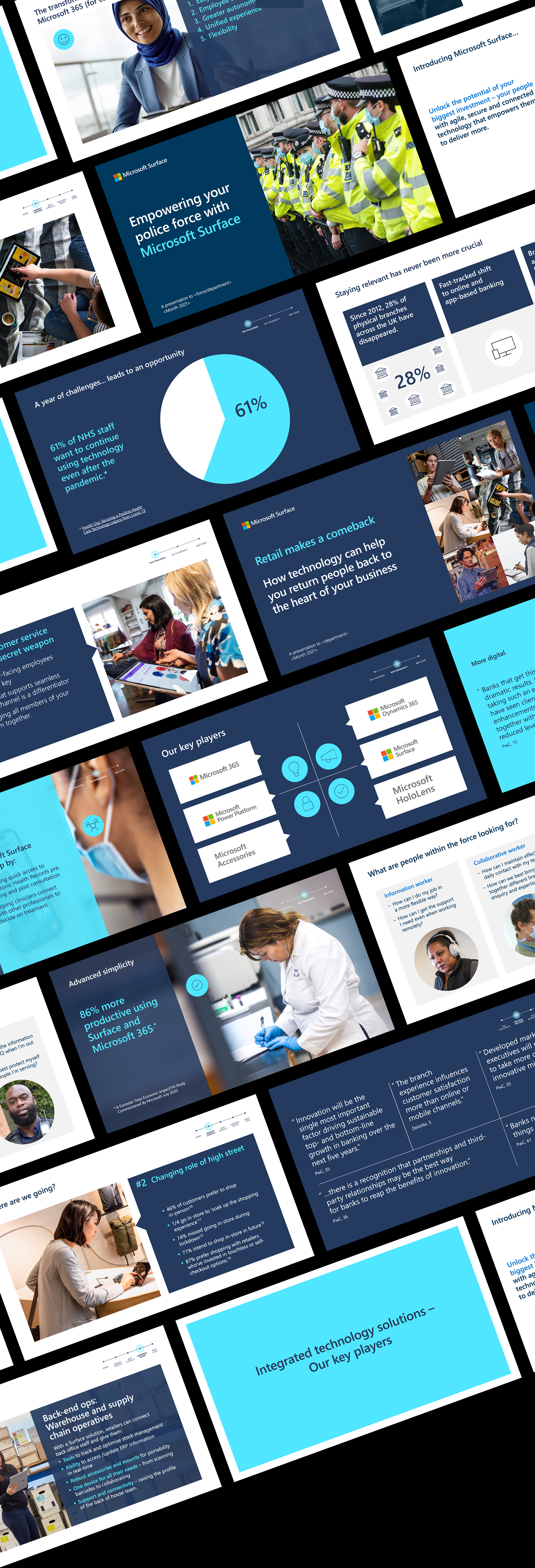 Collage of designed slides