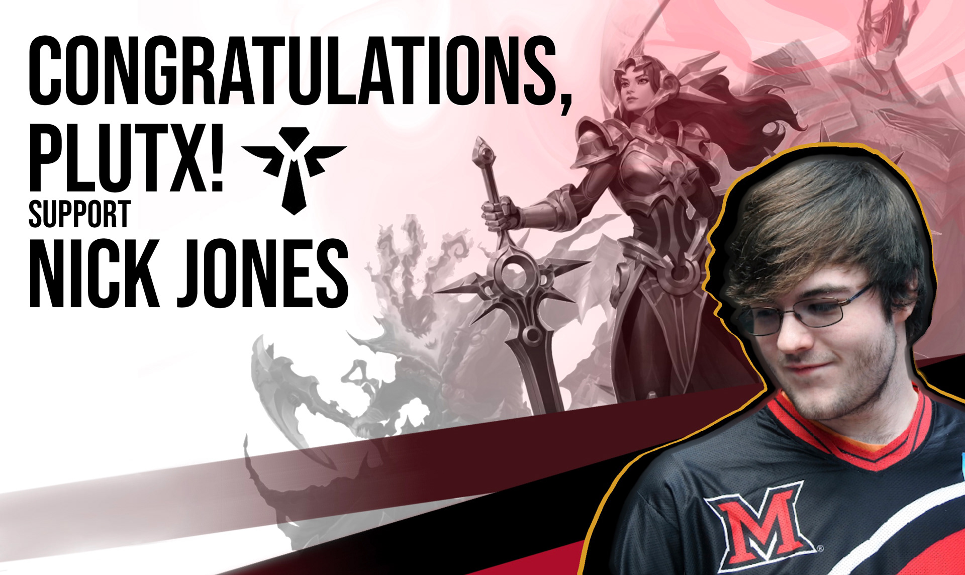 Congratulations Graphic made for an Esports Player Leaving