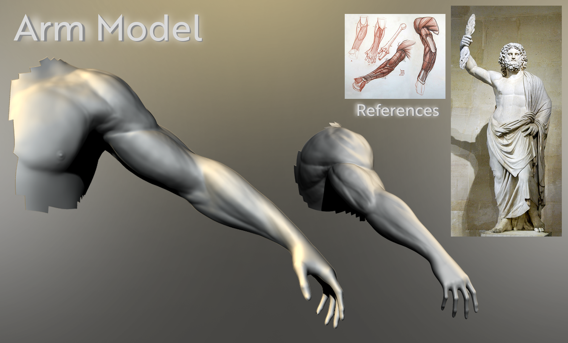 Sculpted in ZBrush