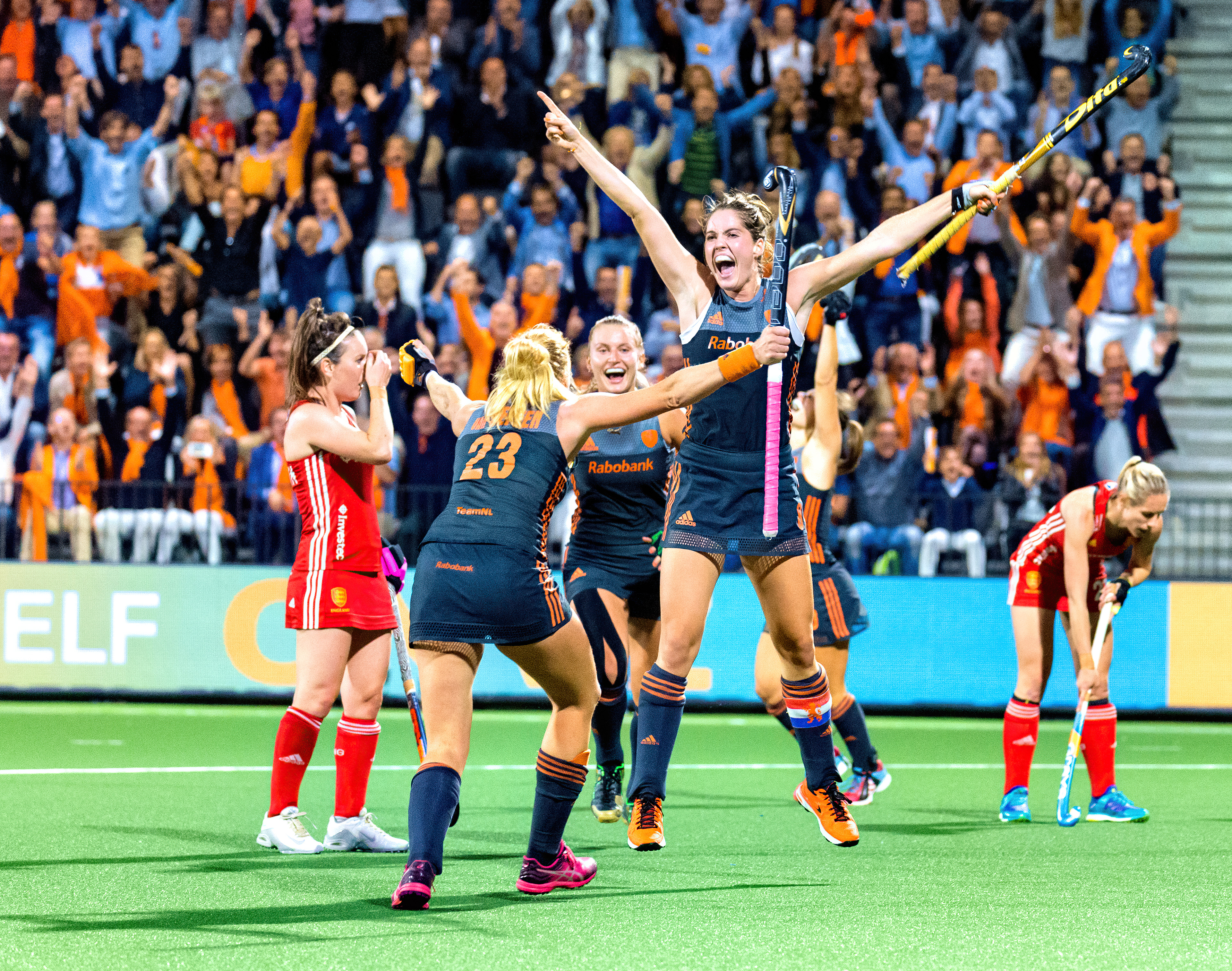 1-0 for the Netherlands against England at the European Hockey Championships, Amstelveen (Nl)